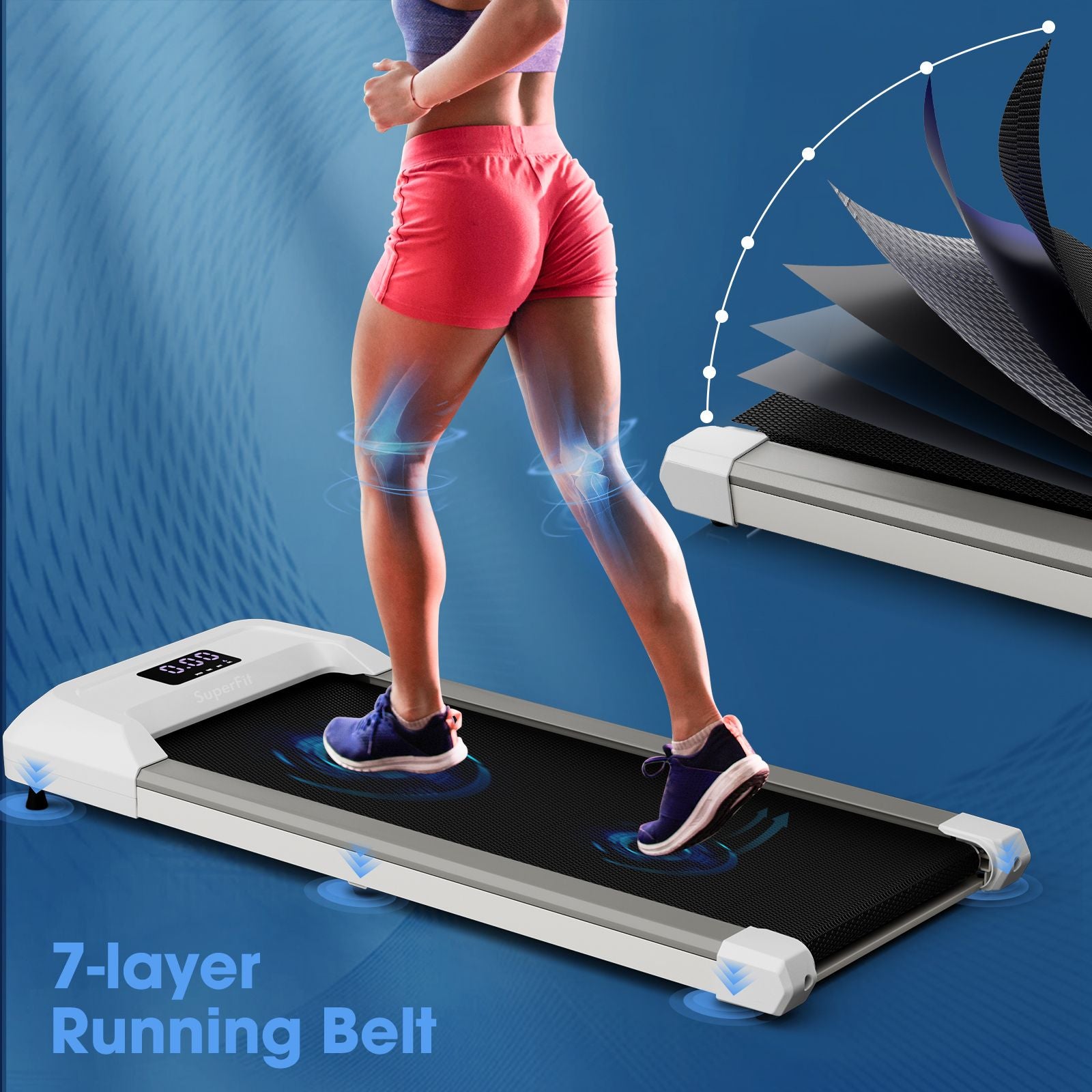 2.25 HP Walking Pad with LED Display and Remote Control