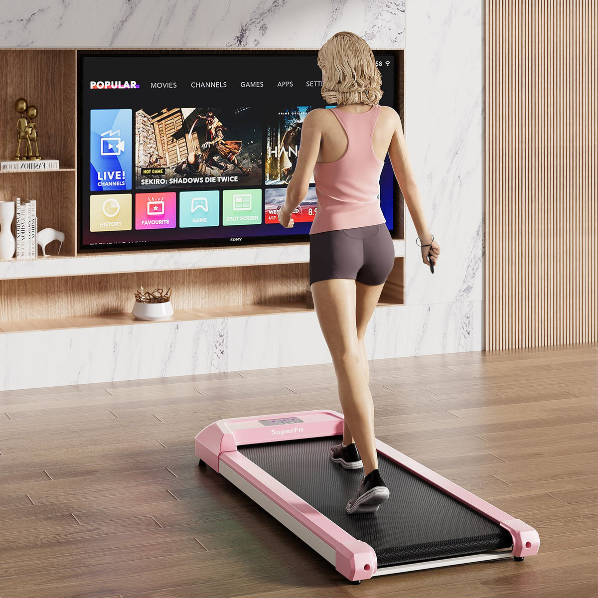 2.25 HP Walking Pad with LED Display and Remote Control