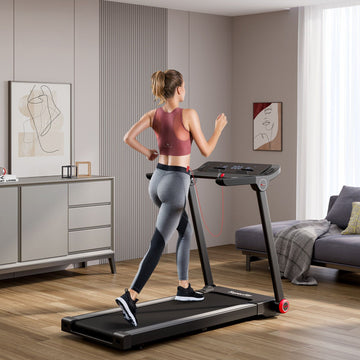 3.75HP Folding Treadmill with APP and 12 Preset Programs - Black