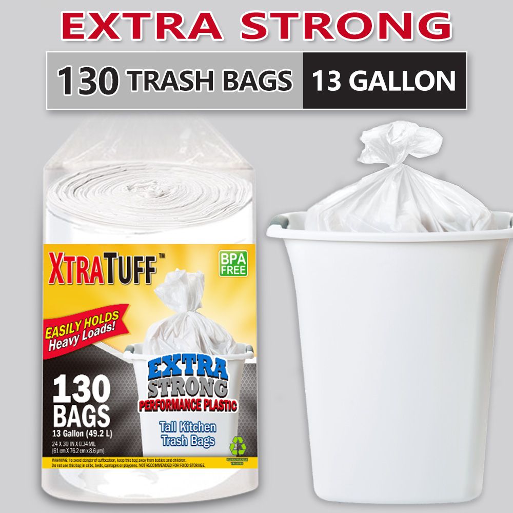 130-Count 13-Gallon Expandable Heavy-Duty Garbage Bags - product view 5