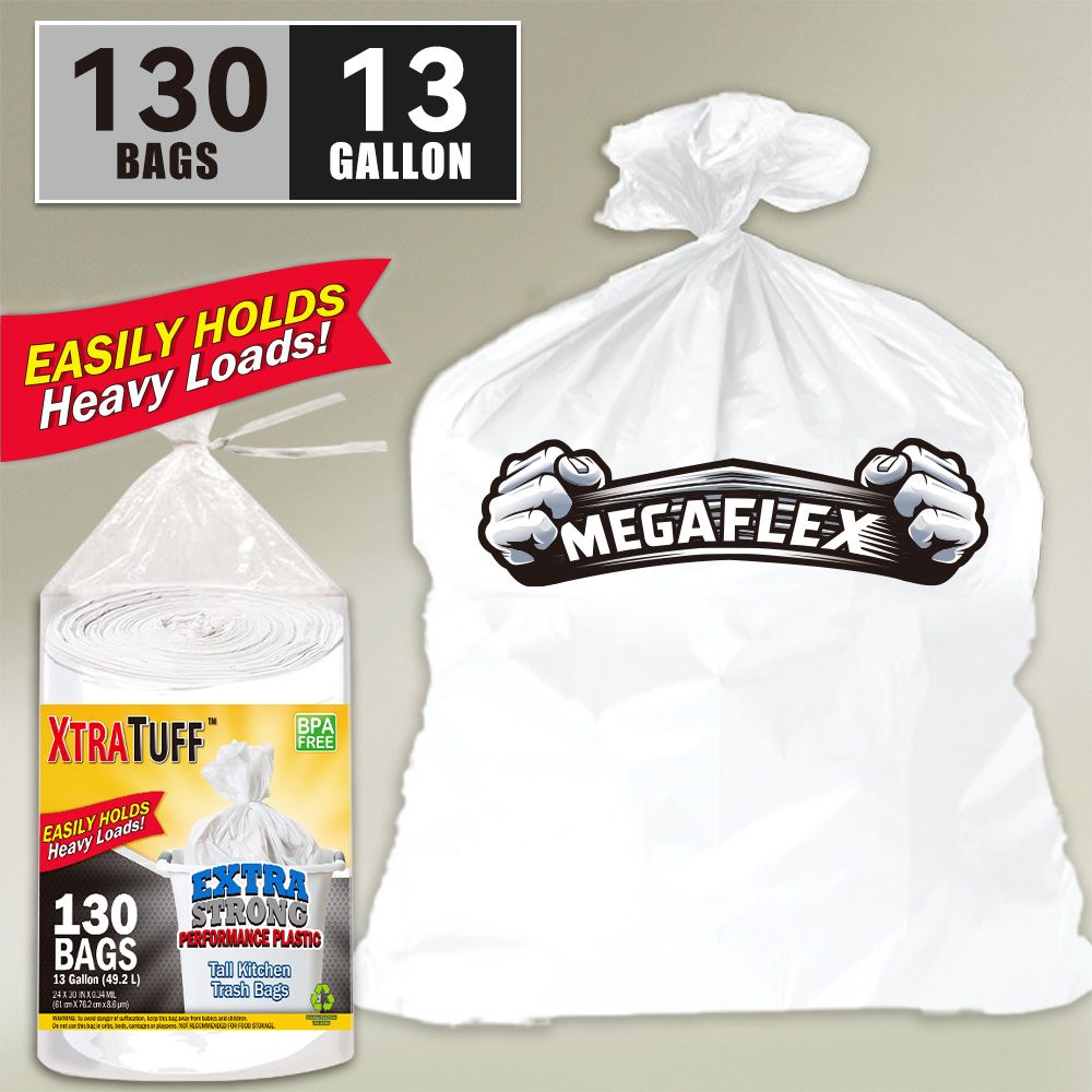 130-Count 13-Gallon Expandable Heavy-Duty Garbage Bags - product view 4