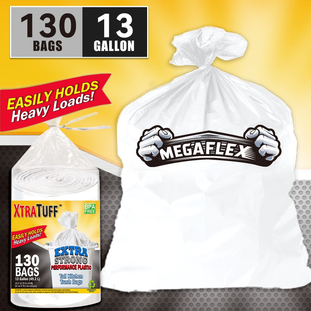 130-Count 13-Gallon Expandable Heavy-Duty Garbage Bags - product view 3