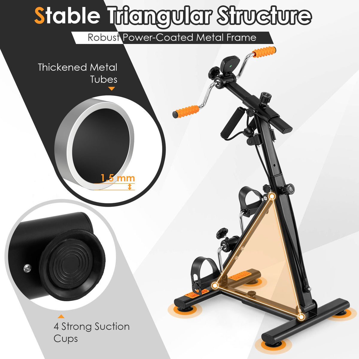 Pedal Exerciser with Adjustable Resistance for Arm and Leg Workout