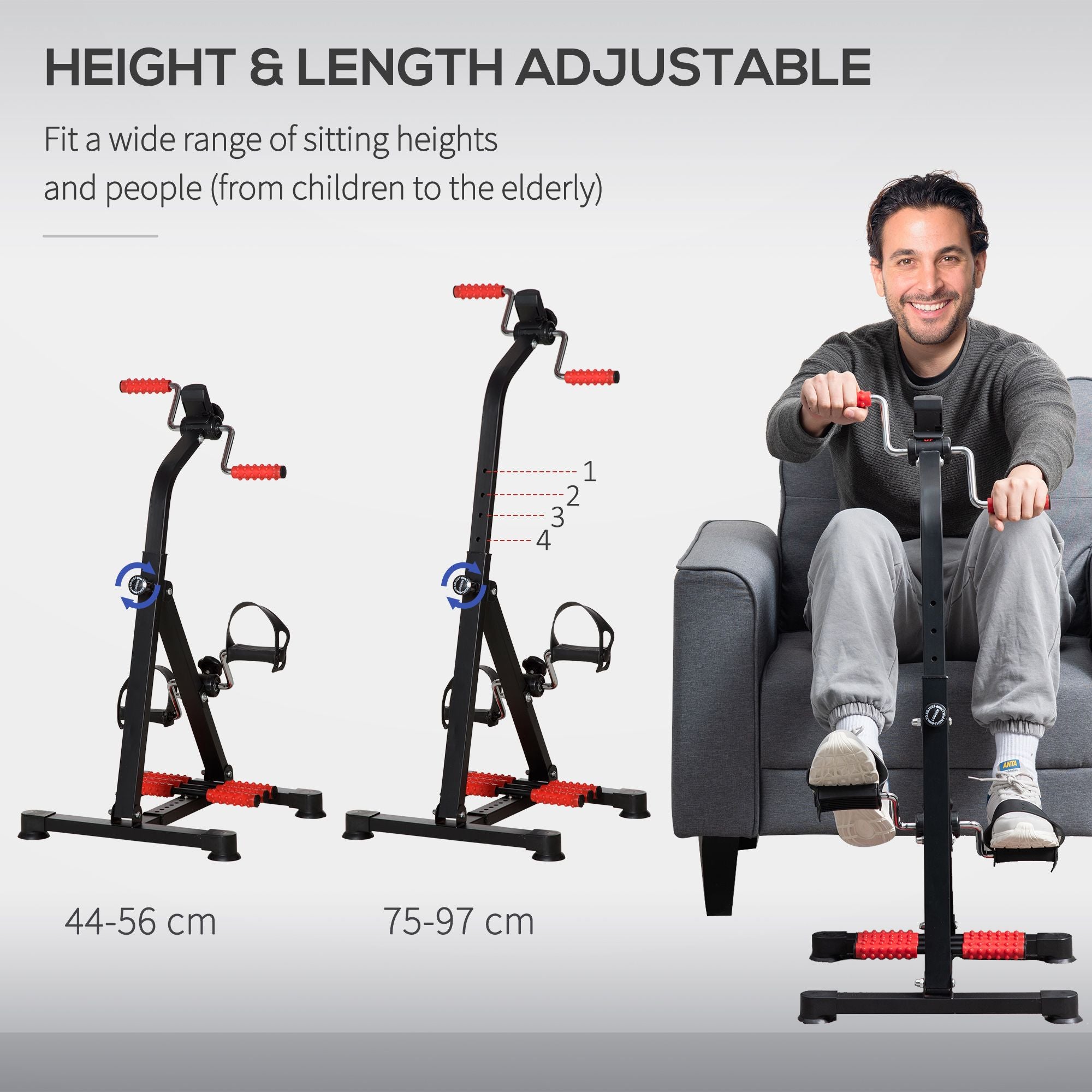 Soozier Adjustable Pedal Exerciser for Arms and Legs with LCD Display - product view 4