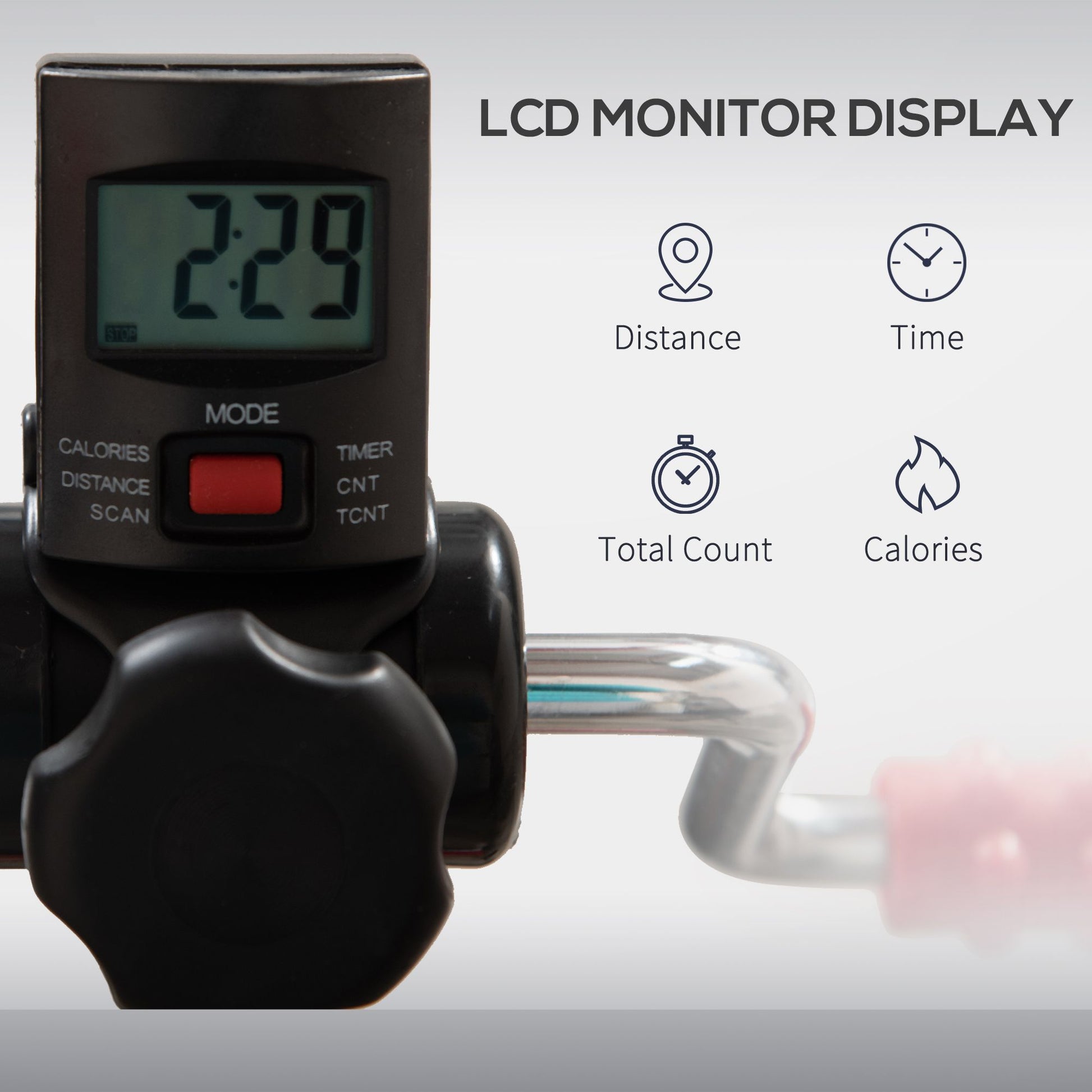 Soozier Adjustable Pedal Exerciser for Arms and Legs with LCD Display - product view 6