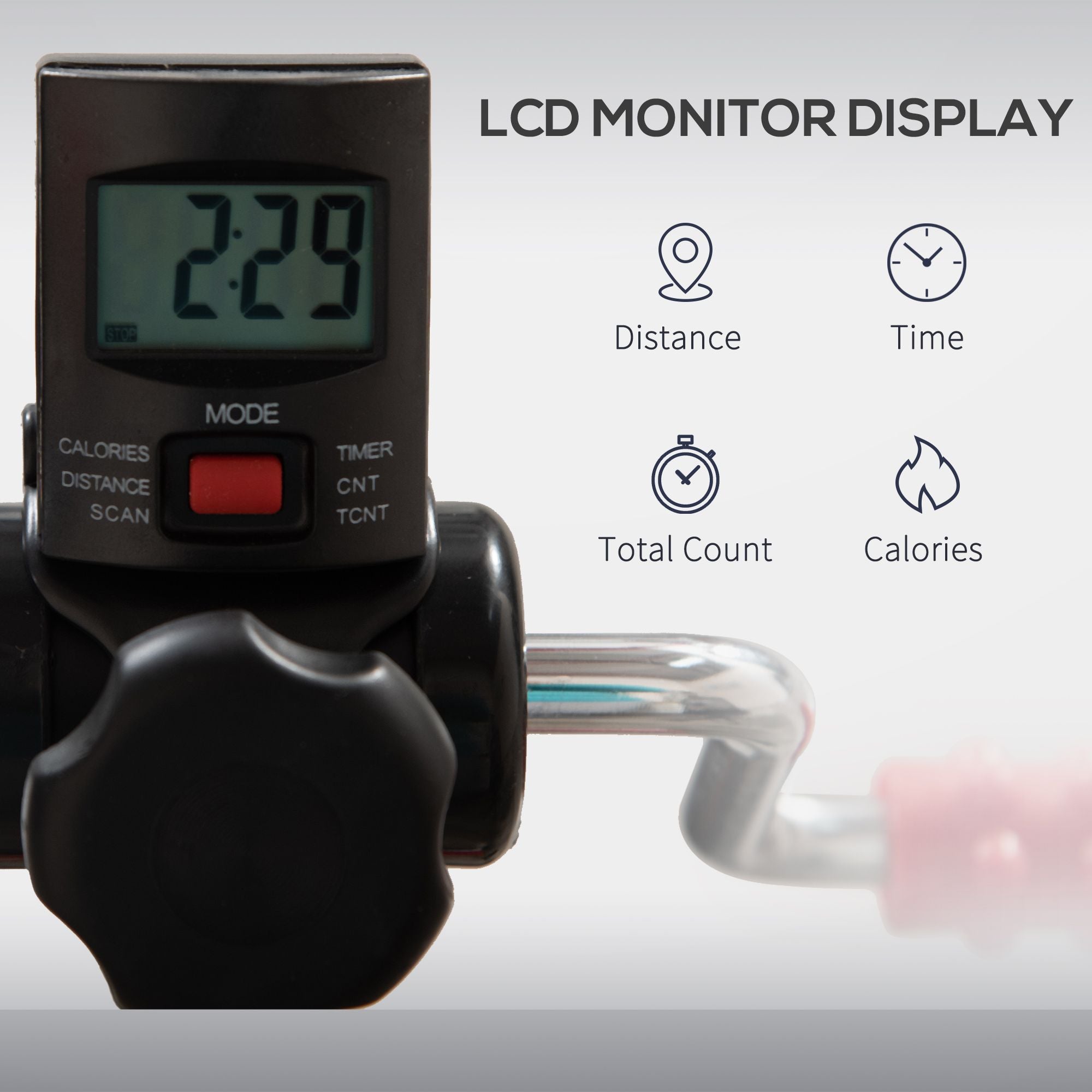 Soozier Adjustable Pedal Exerciser for Arms and Legs with LCD Display - product view 6