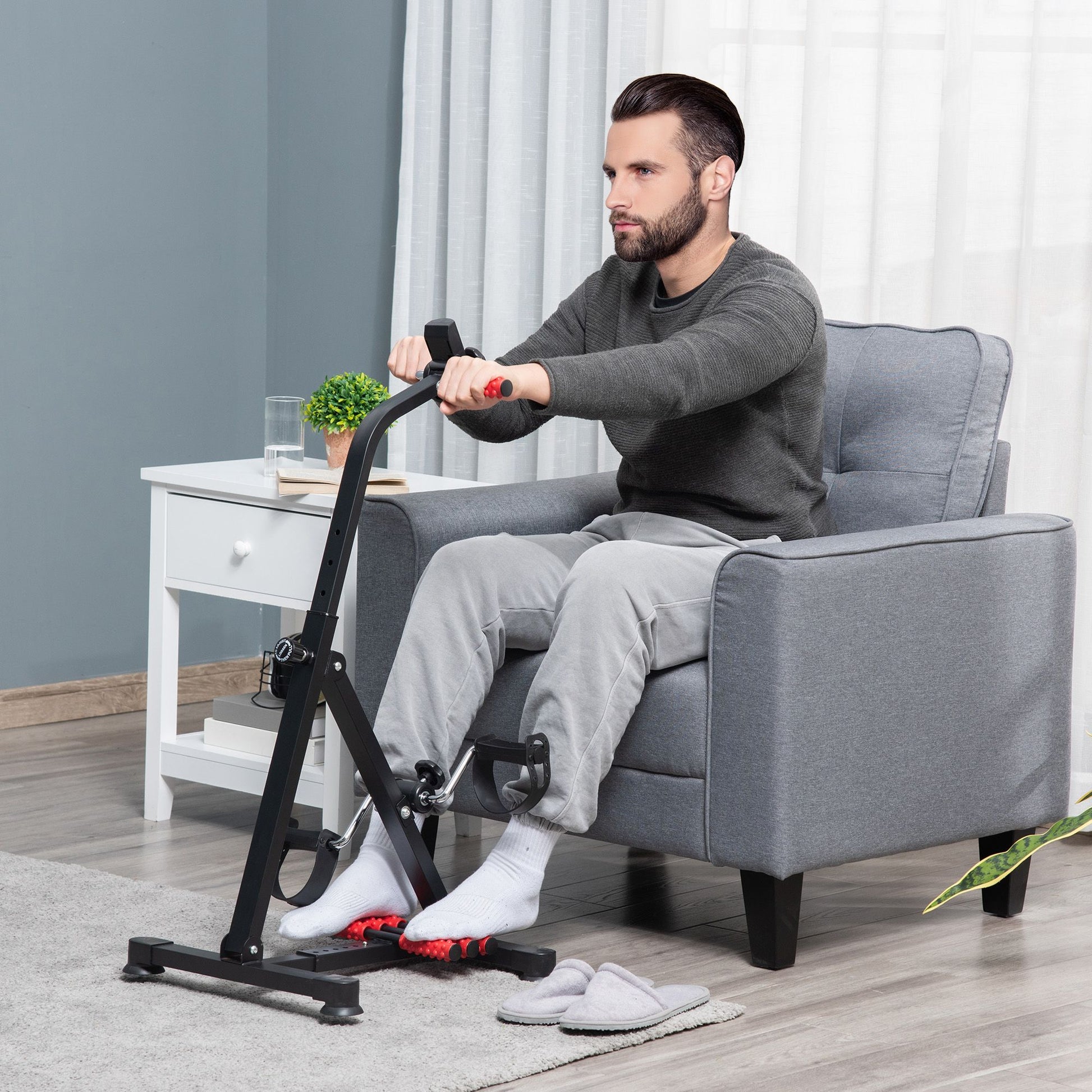 Soozier Adjustable Pedal Exerciser for Arms and Legs with LCD Display - product view 9
