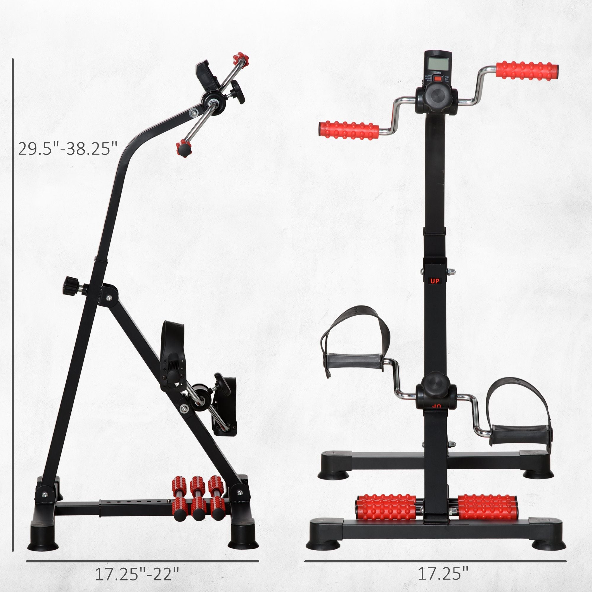 Soozier Adjustable Pedal Exerciser for Arms and Legs with LCD Display - product view 3