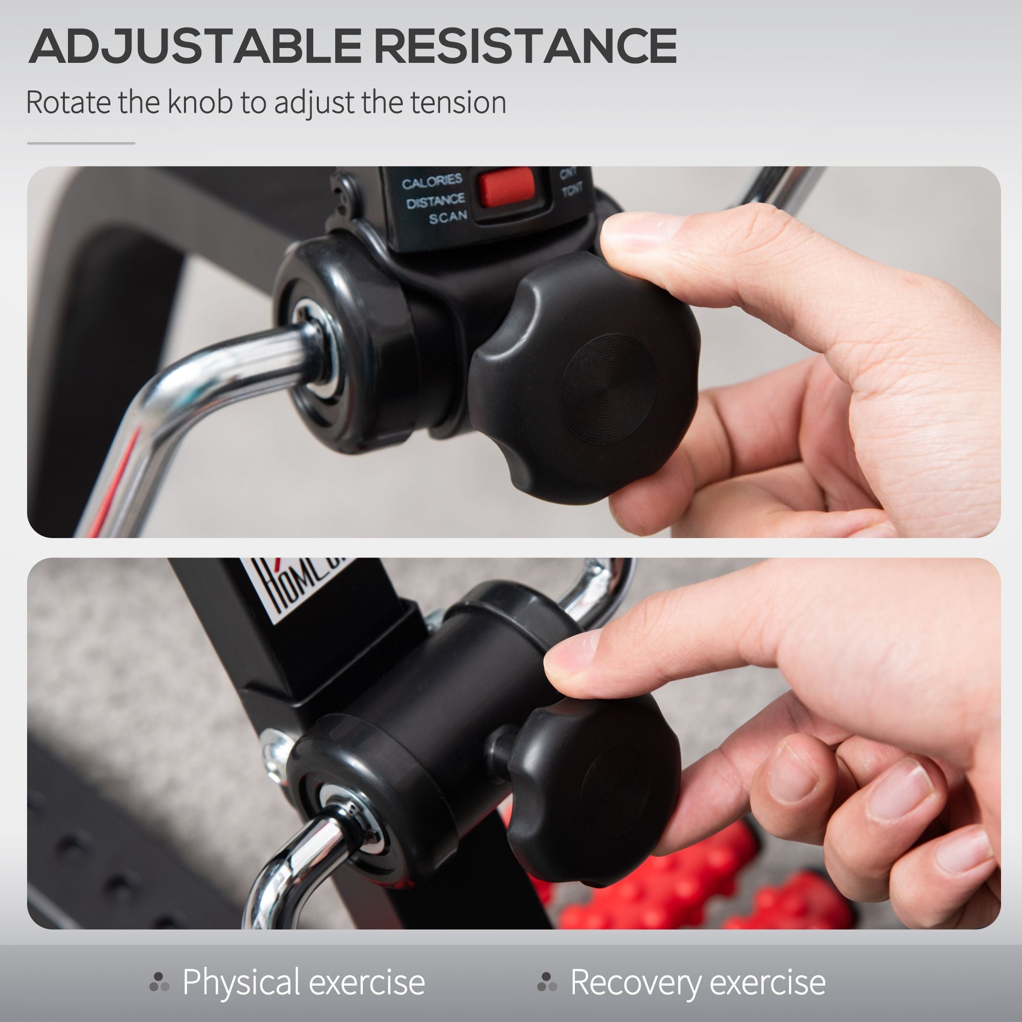 Soozier Adjustable Pedal Exerciser for Arms and Legs with LCD Display - product view 5