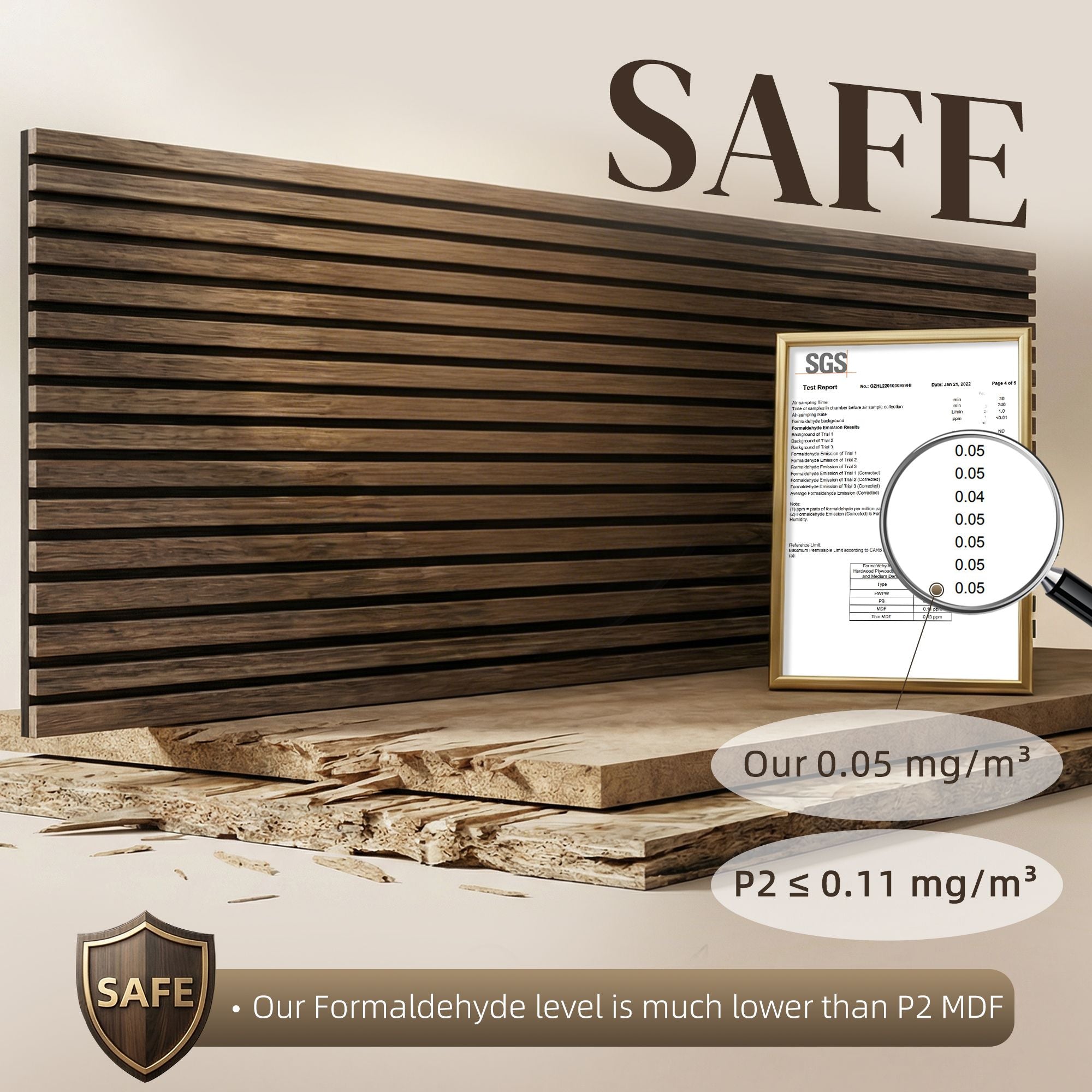 HOMCOM 47 x 24 in Acoustic Slat Wall Panels, 4-Pack, Walnut