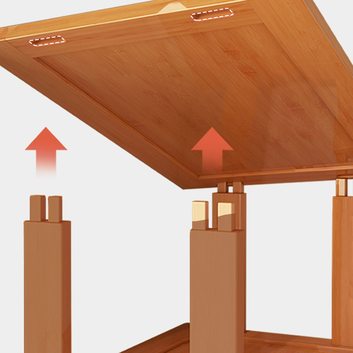 3-Tier Expandable Folding Bamboo Storage Rack - product view 4
