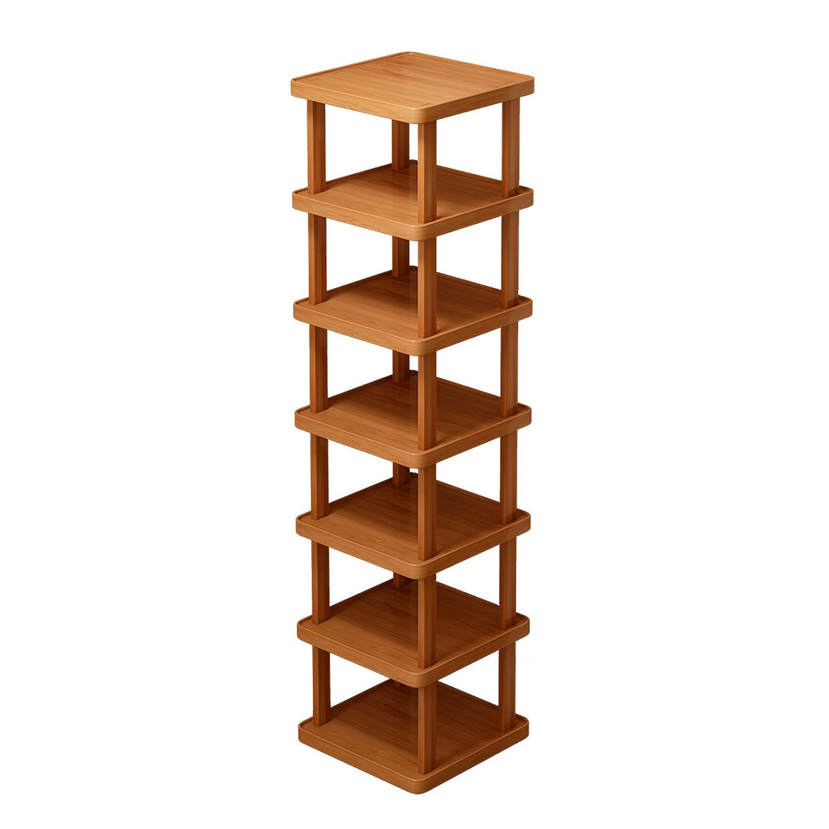 6-Tier Expandable Folding Bamboo Storage Rack - product view 3