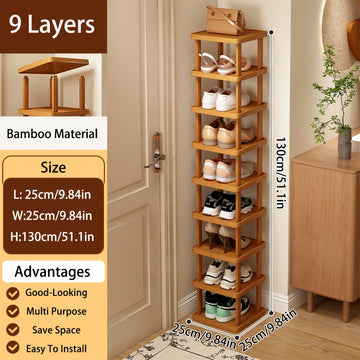 6-Tier Expandable Folding Bamboo Storage Rack