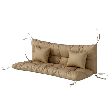 Outsunny 4-Piece Patio Chair Cushion and Pillow Set with Ties, Khaki