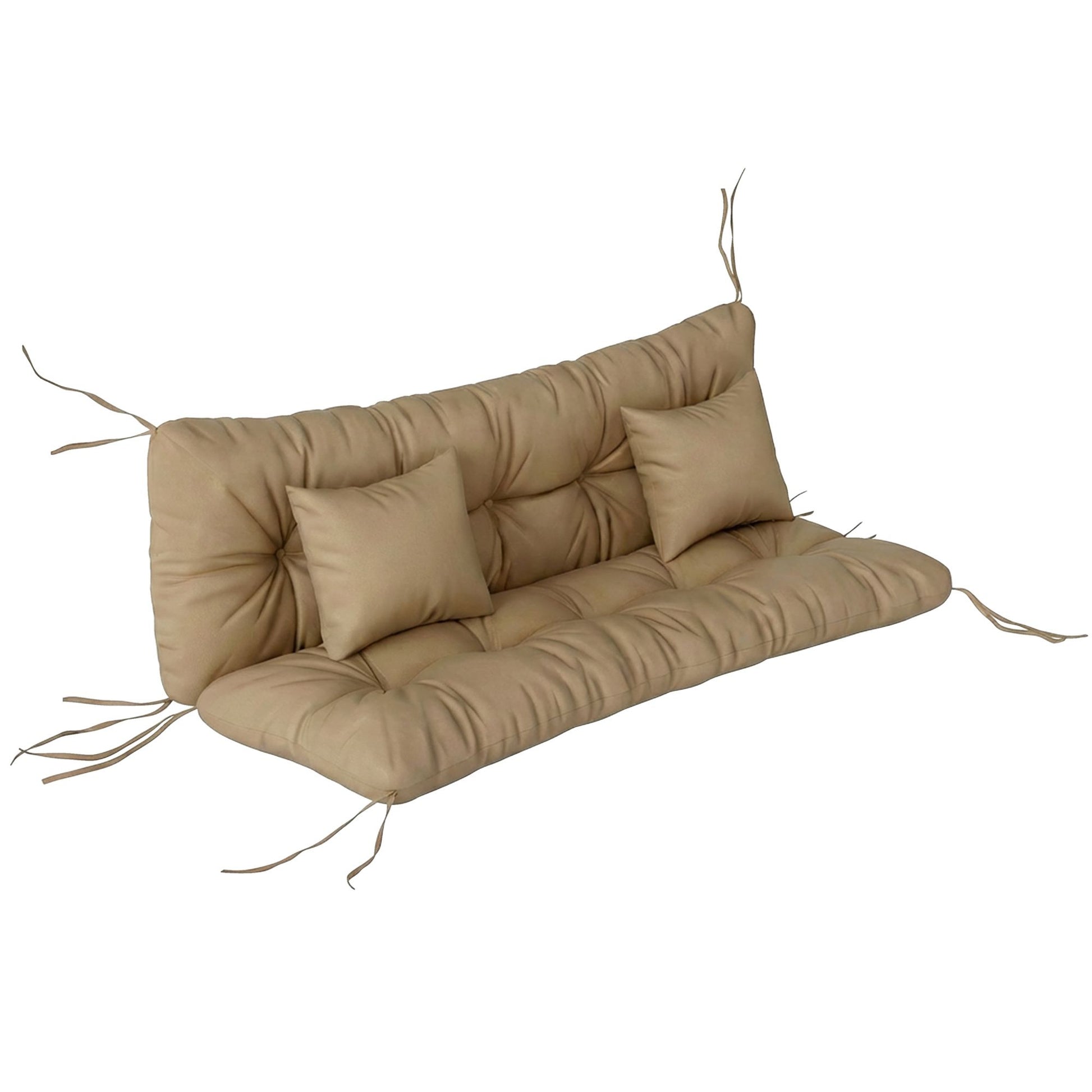 Outsunny 4-Piece Patio Chair Cushion and Pillow Set with Ties, Khaki