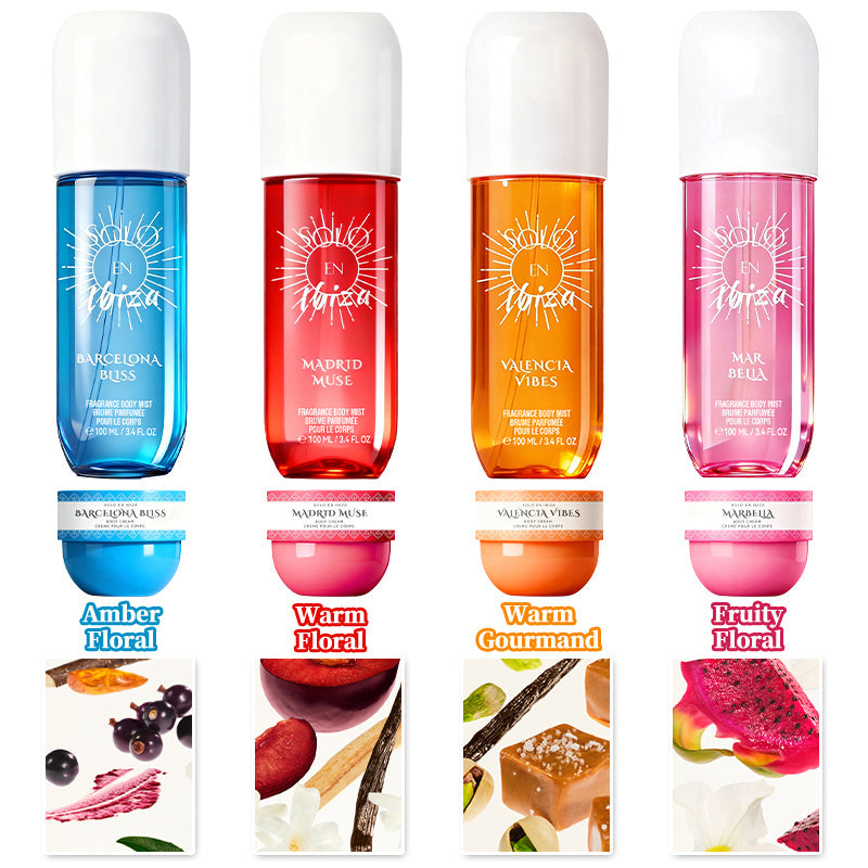 Solo En Ibiza 8-Piece Fragrance Mist & Body Cream Gift Set - product view 3