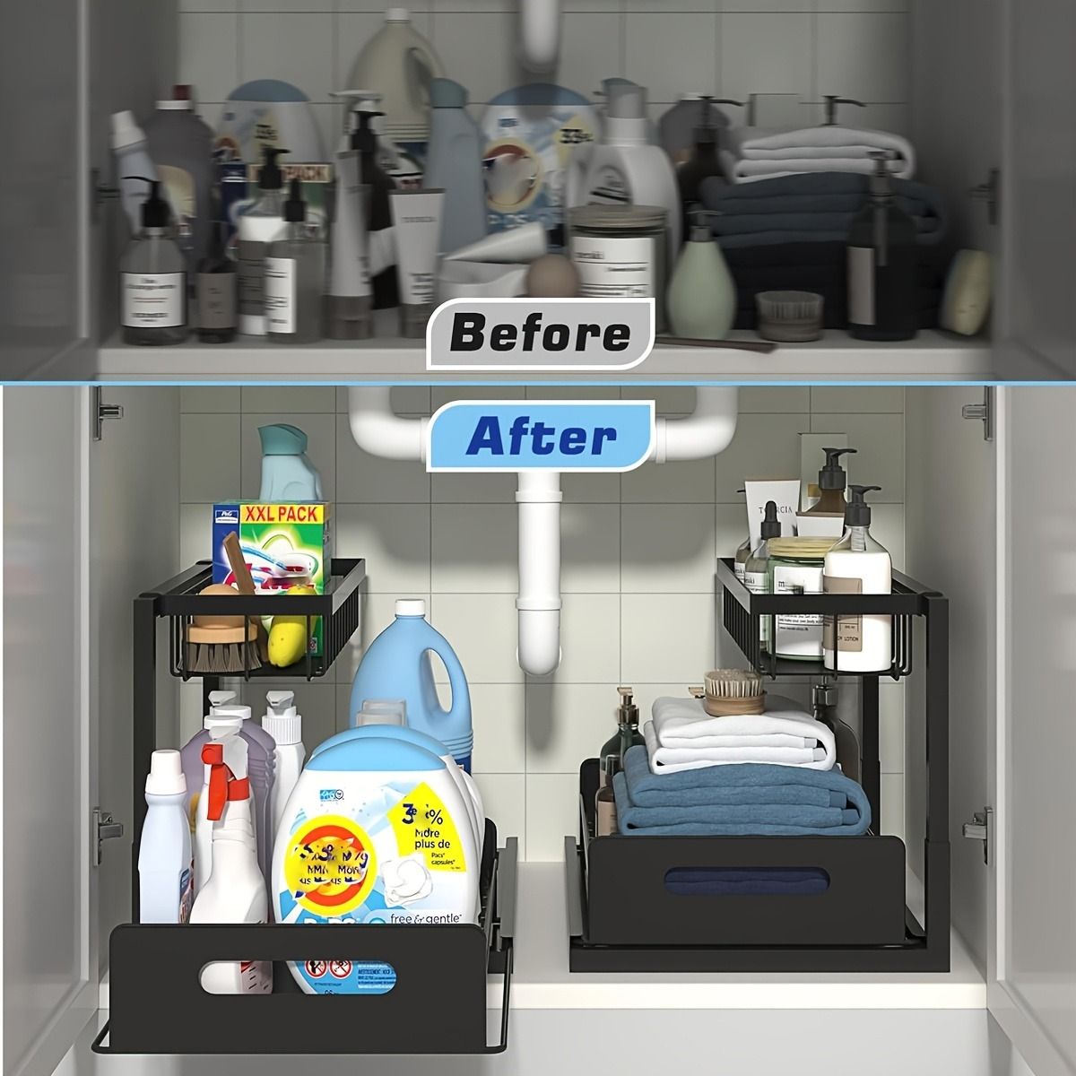 2-Pack Sliding Under-Sink Cabinet Organizers - product view 6