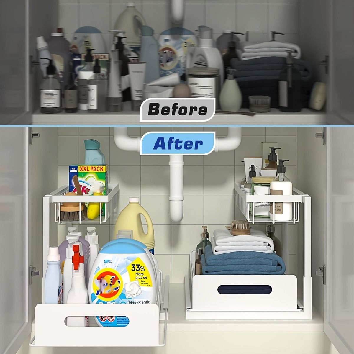 2-Pack Sliding Under-Sink Cabinet Organizers - product view 5