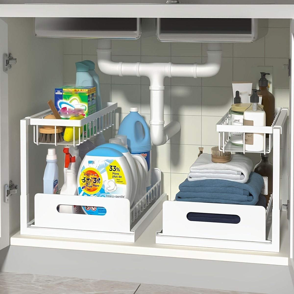 2-Pack Sliding Under-Sink Cabinet Organizers