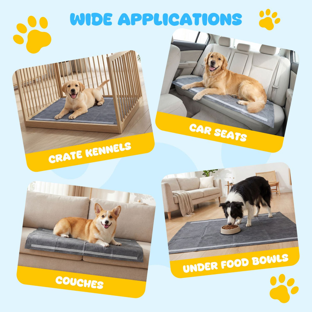 35.5" x 24" Charcoal Dog Pee Pads 6-Layer for Dogs