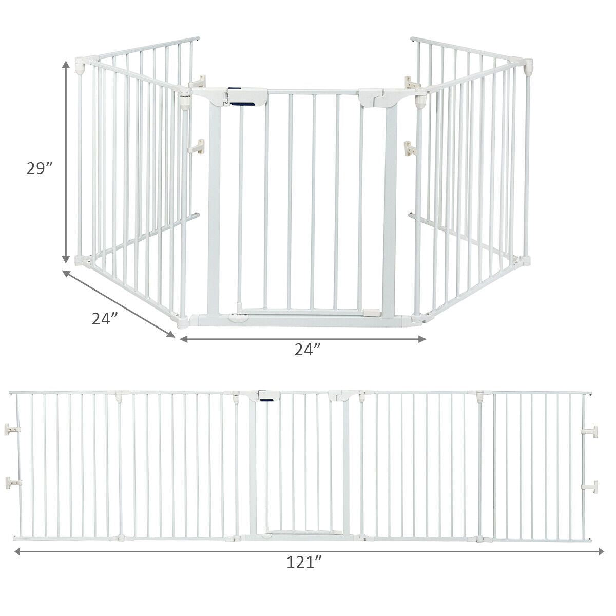 115 Inch Length 5 Panel Adjustable Wide Fireplace Fence