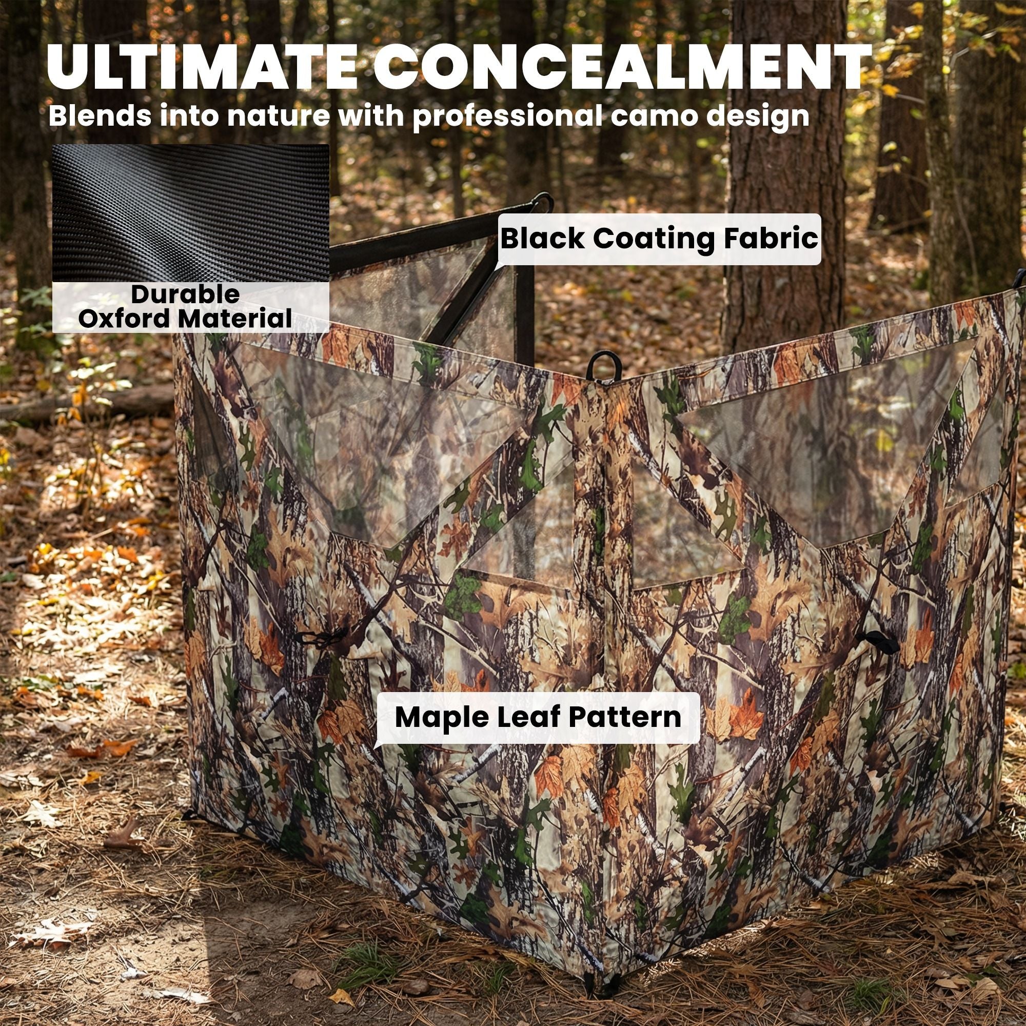 Outsunny 176 x 58.3 in 3-Panel See-Through Hunting Blind, Camouflage