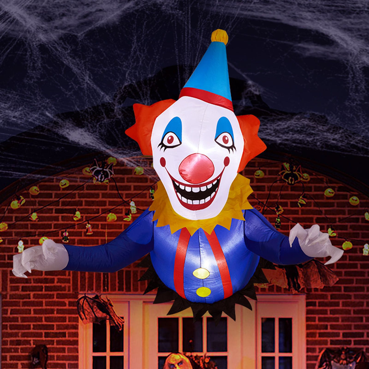 3.3 FT Halloween Inflatable Clown Broke Out from Window Outdoor Decorations, Scary Blow up Decor with Built-in LED Lights for Holiday Party Yard Lawn - product view 17