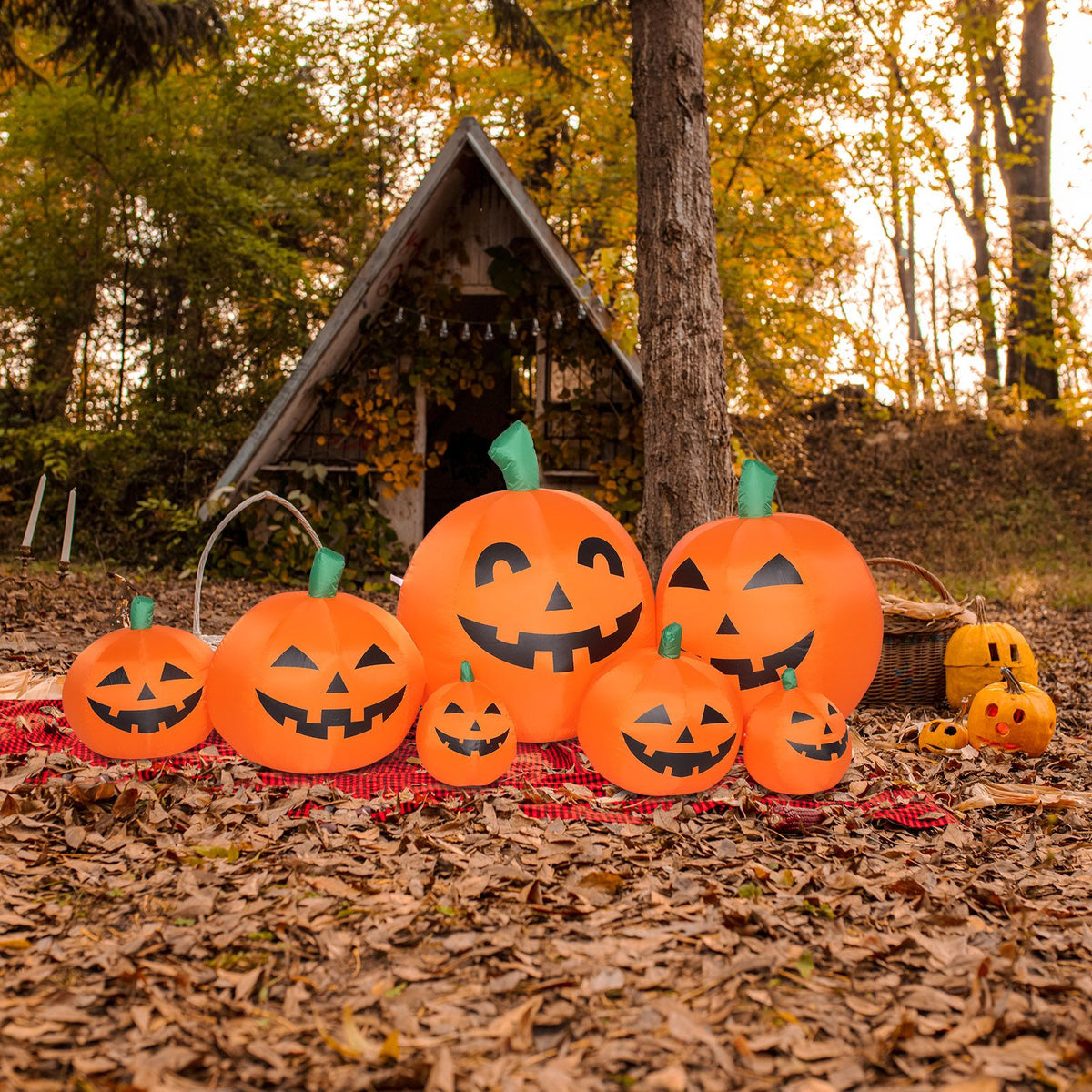7ft Classic 7pcs LED String Lights 7pcs Pumpkin Inflatable Halloween Decoration - product view 7