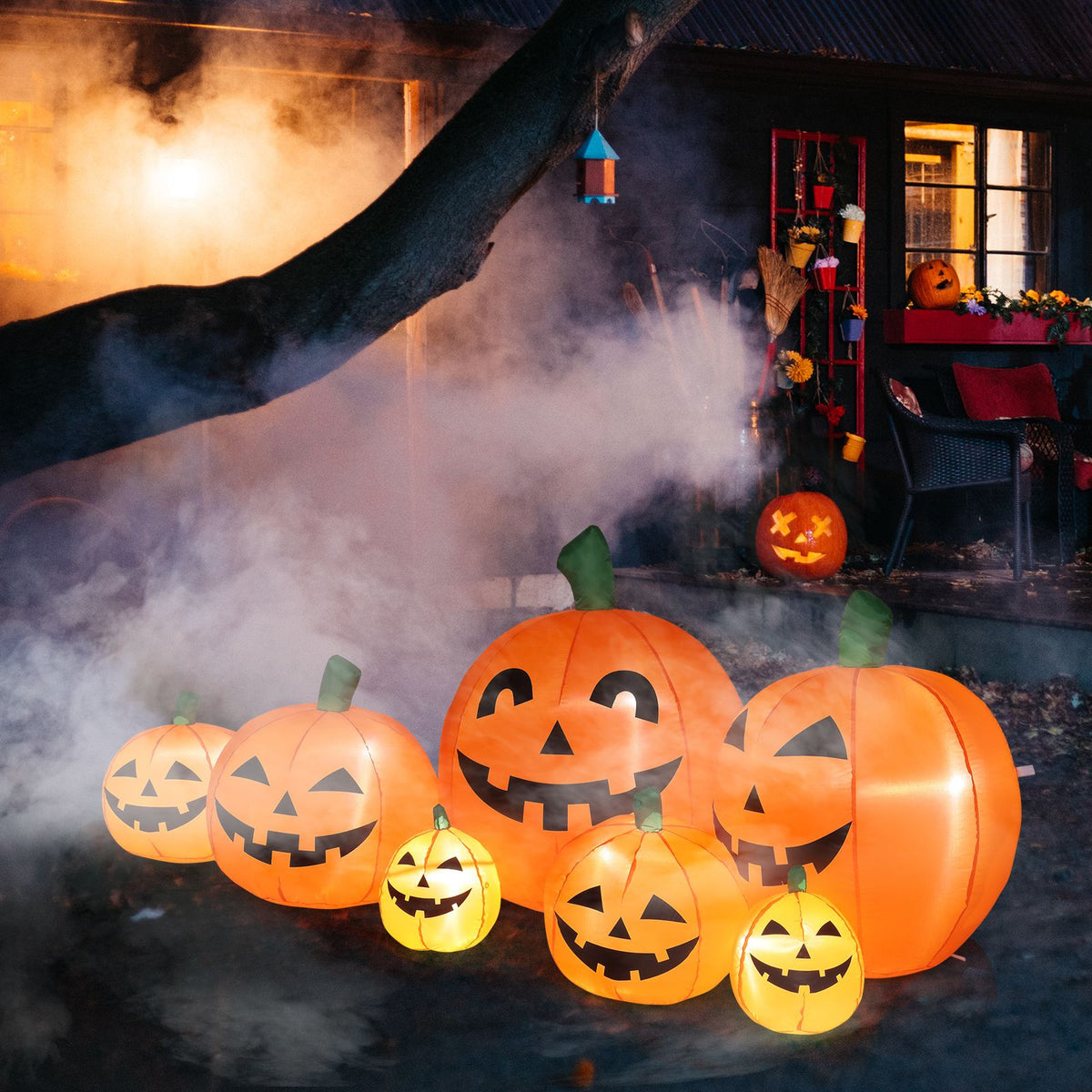 7ft Classic 7pcs LED String Lights 7pcs Pumpkin Inflatable Halloween Decoration - product view 12