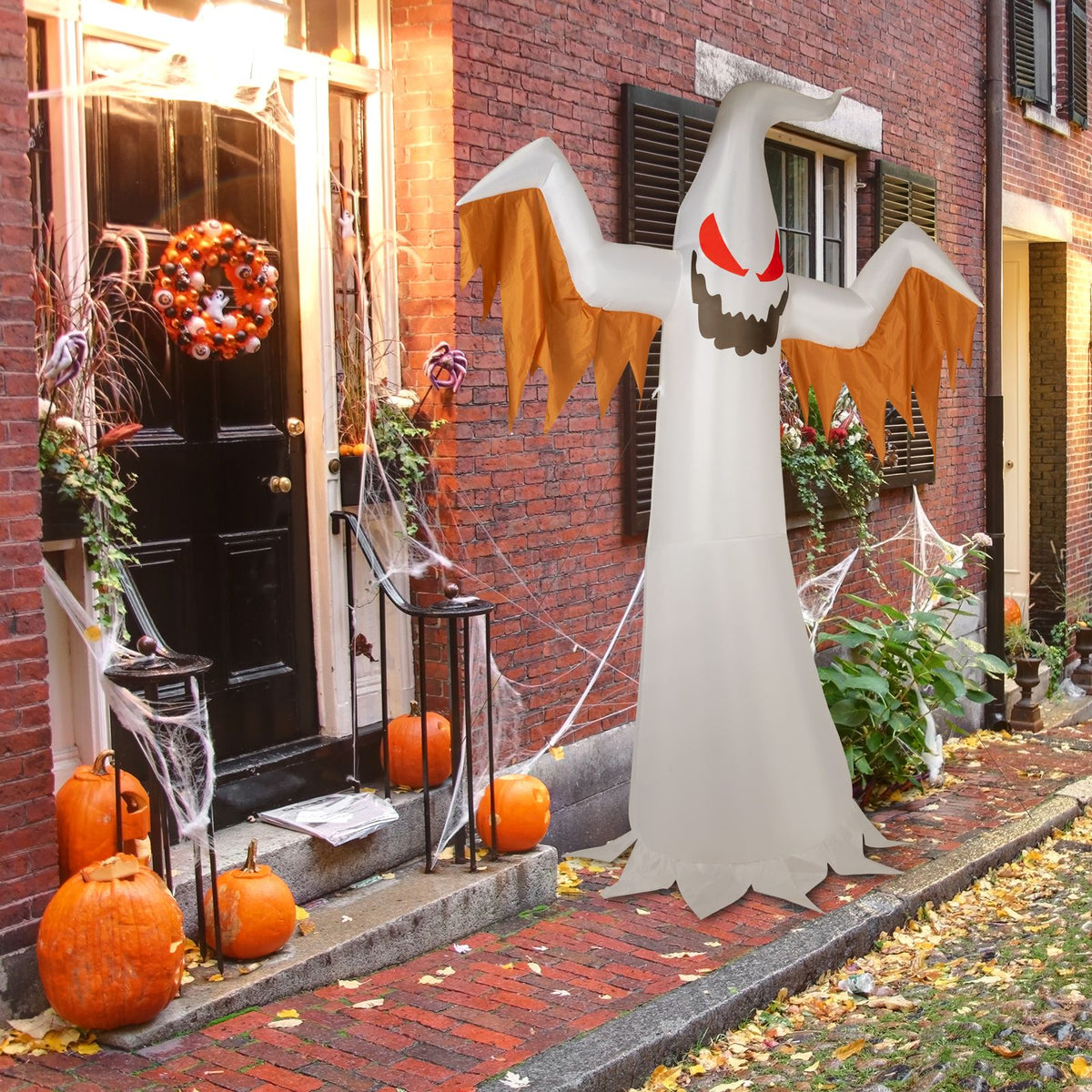 12ft 4pcs LED Lights Giant Scary Ghost Flames and Flashing Red Eyes Inflatable Halloween Decoration - product view 12