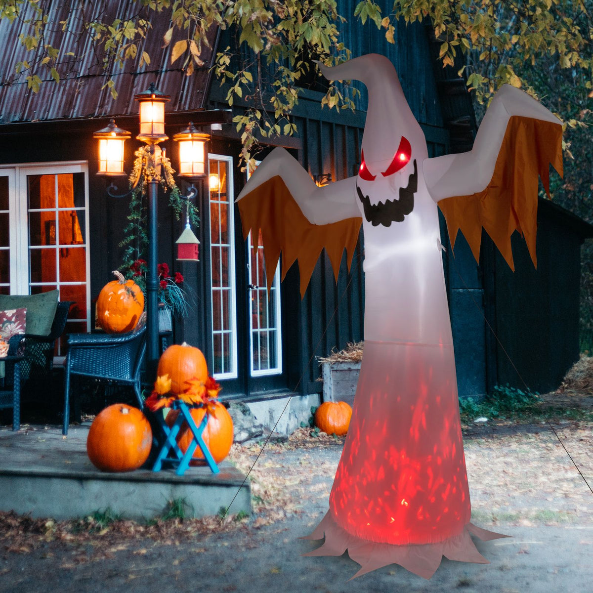 12ft 4pcs LED Lights Giant Scary Ghost Flames and Flashing Red Eyes Inflatable Halloween Decoration - product view 13