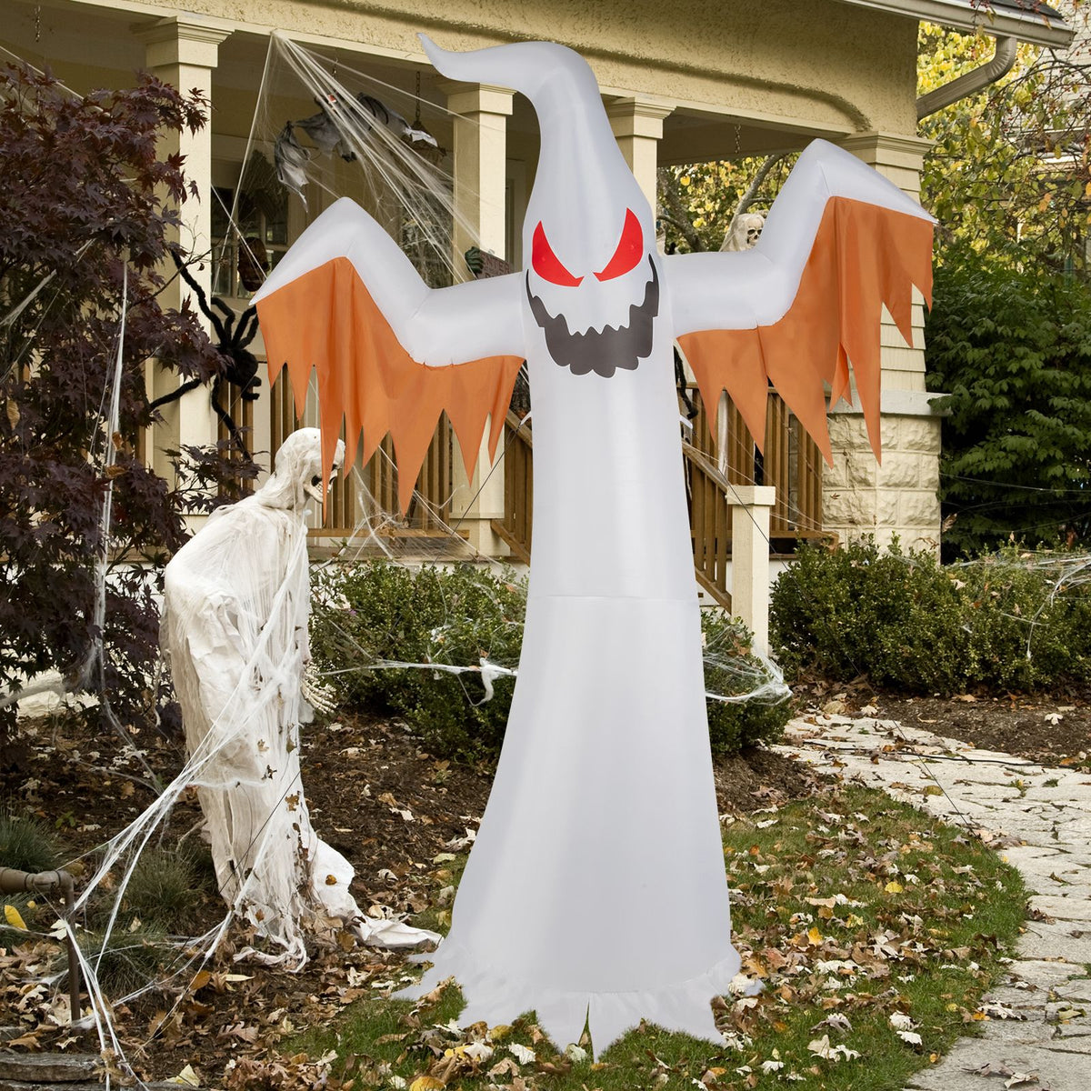 12ft 4pcs LED Lights Giant Scary Ghost Flames and Flashing Red Eyes Inflatable Halloween Decoration - product view 10