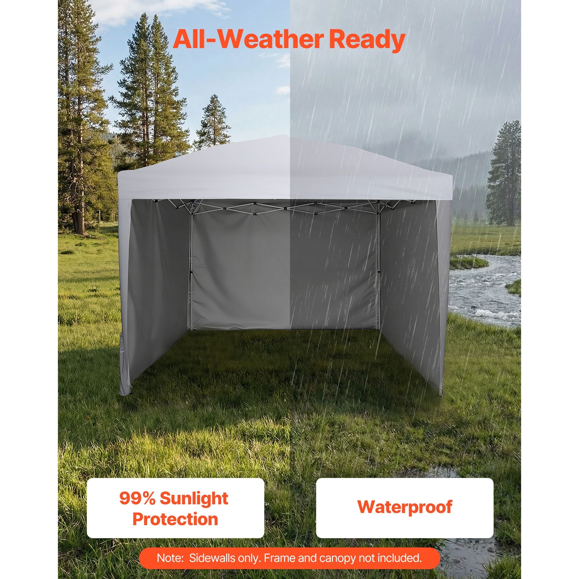 VEVOR 10 x 10 ft Canopy Sidewalls, 3-Side Set