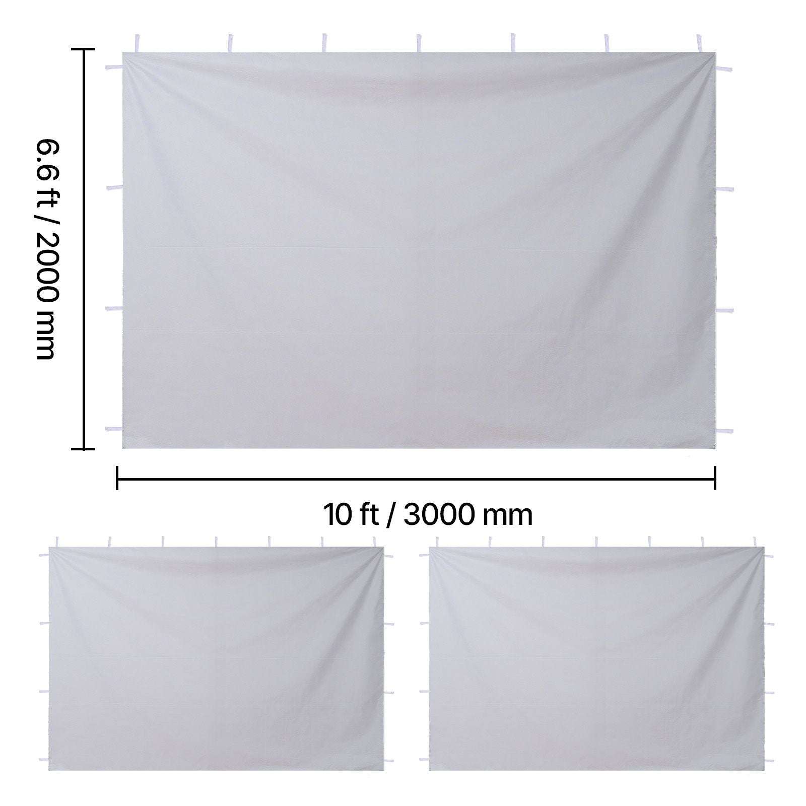 VEVOR 10 x 10 ft Canopy Sidewalls, 3-Side Set