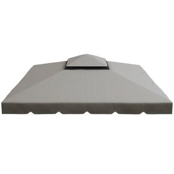 Outsunny 10 x 10 ft Gazebo Replacement Canopy Top, Light Gray