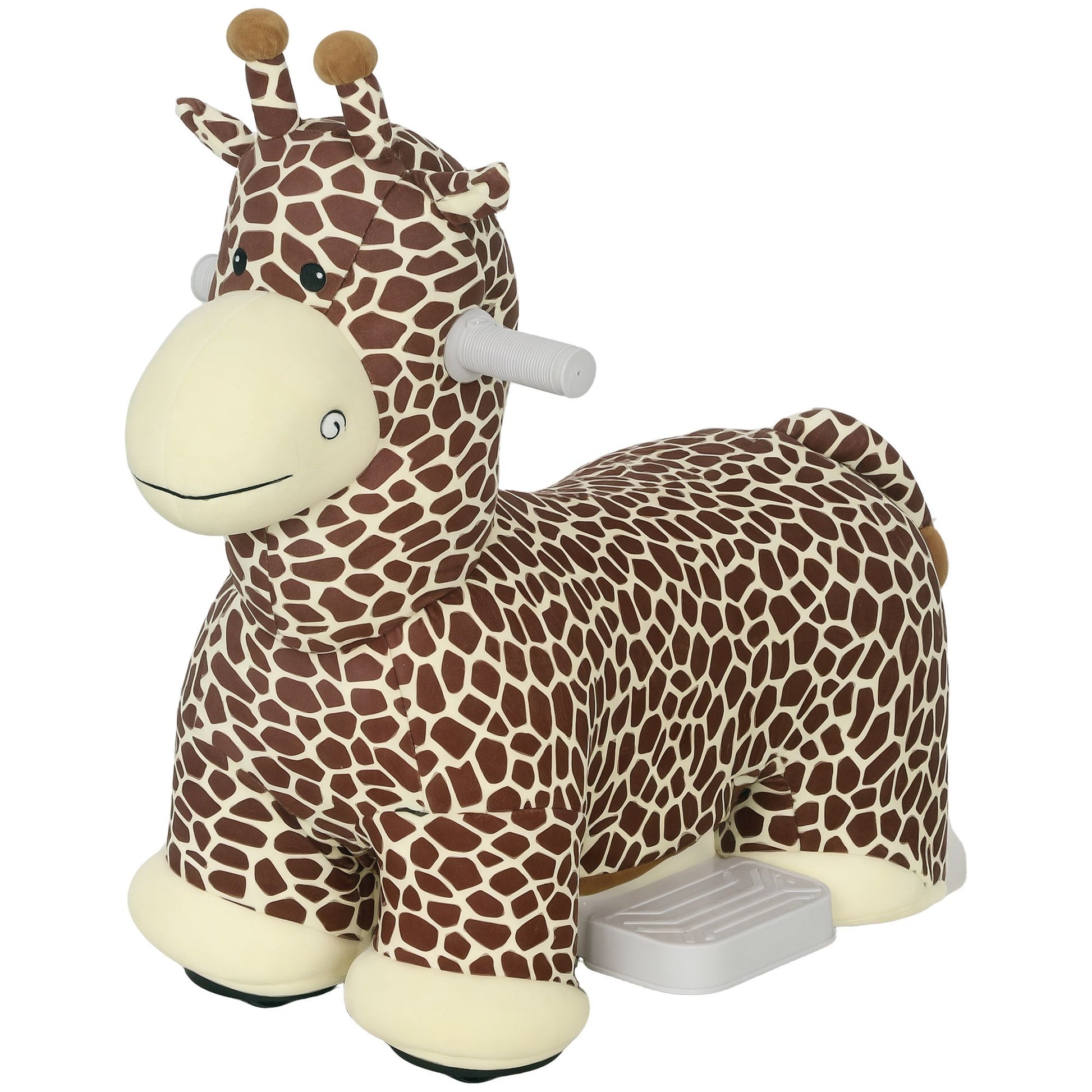 Qaba 6V Electric Ride-On Giraffe with Music, Brown