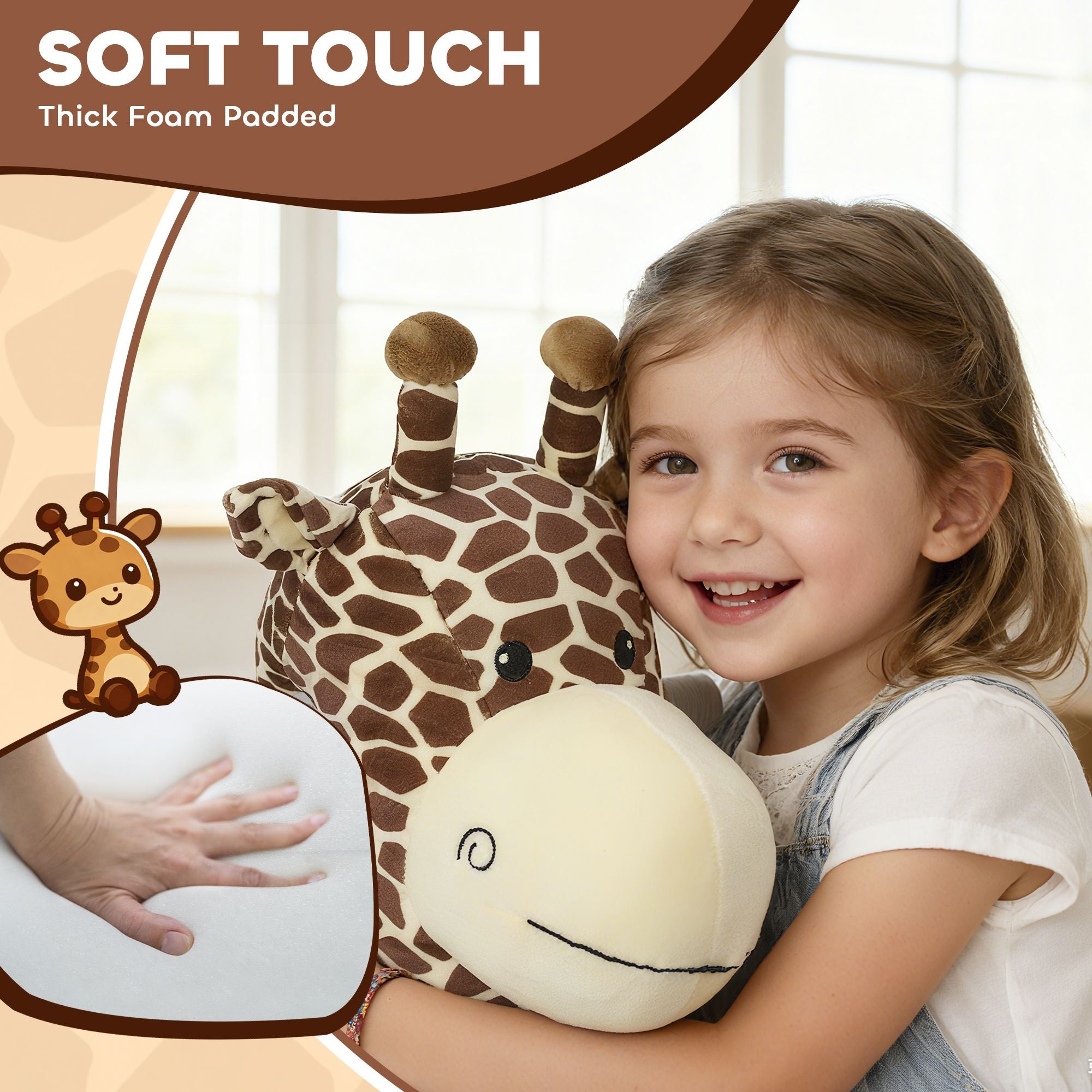 Qaba 6V Electric Ride-On Giraffe with Music, Brown