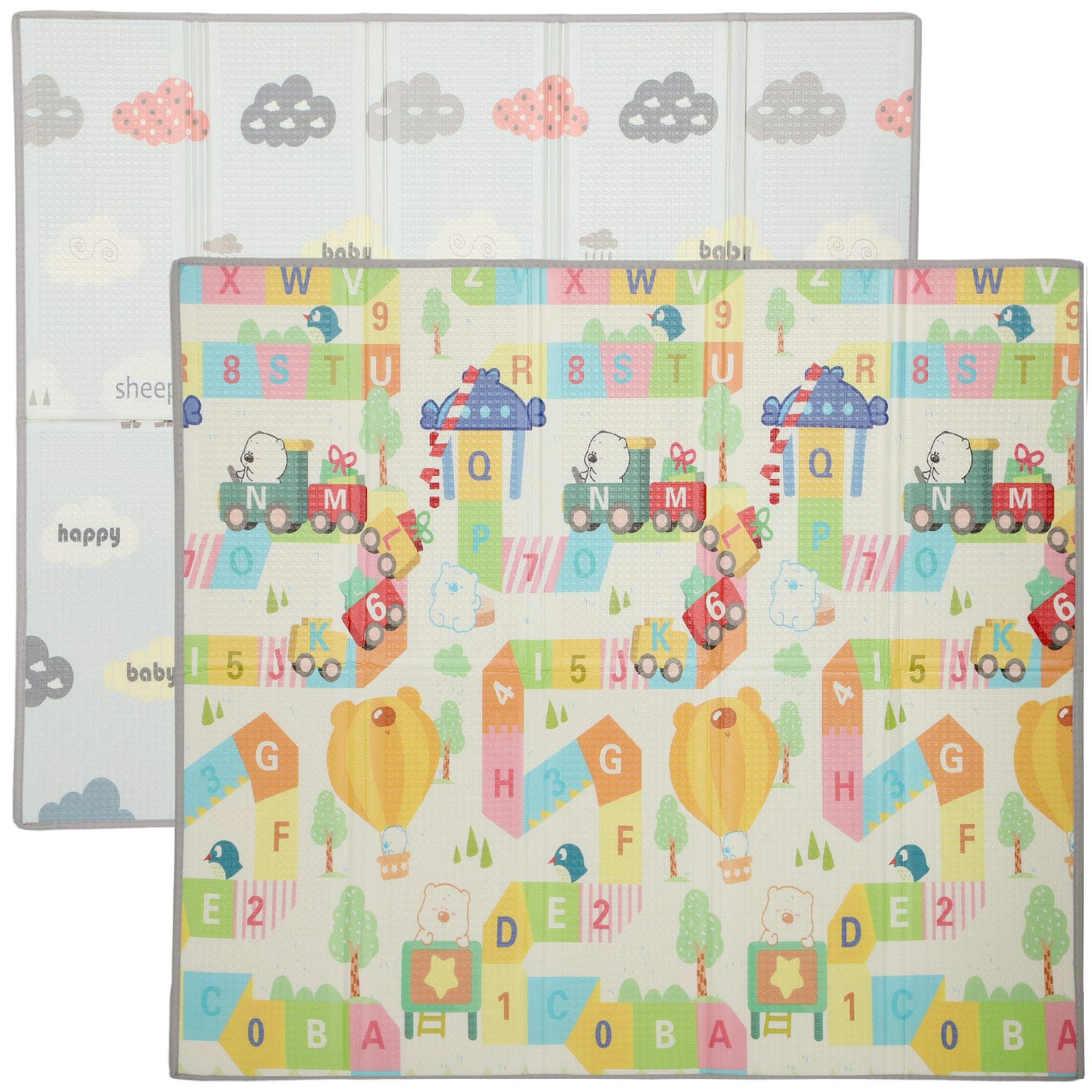 Qaba 79 x 71 in Foldable Reversible Baby Play Mat, Multicolor