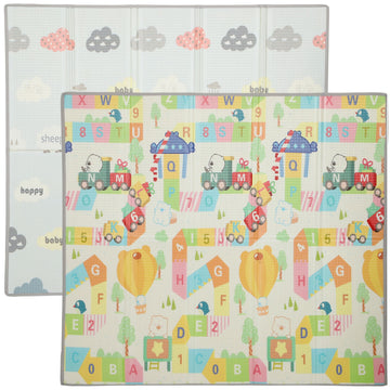 Qaba 79 x 71 in Foldable Reversible Baby Play Mat, Multicolor