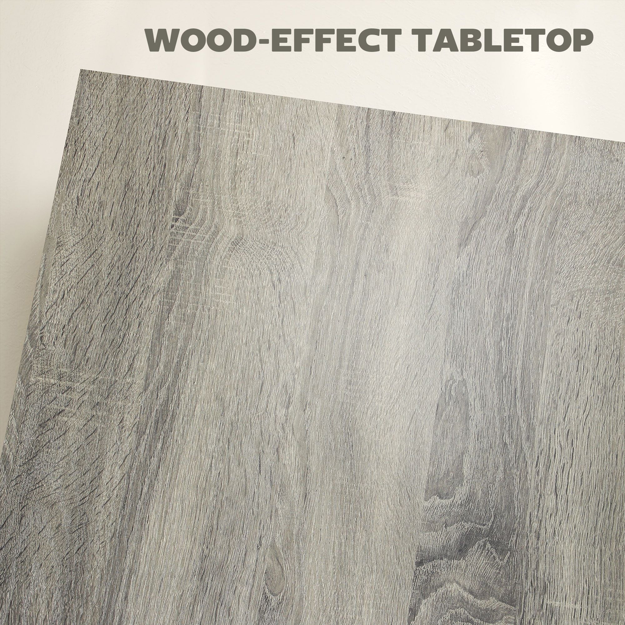 HOMCOM Square Coffee Table with 1.6 in Thick Top, Gray Wood Grain