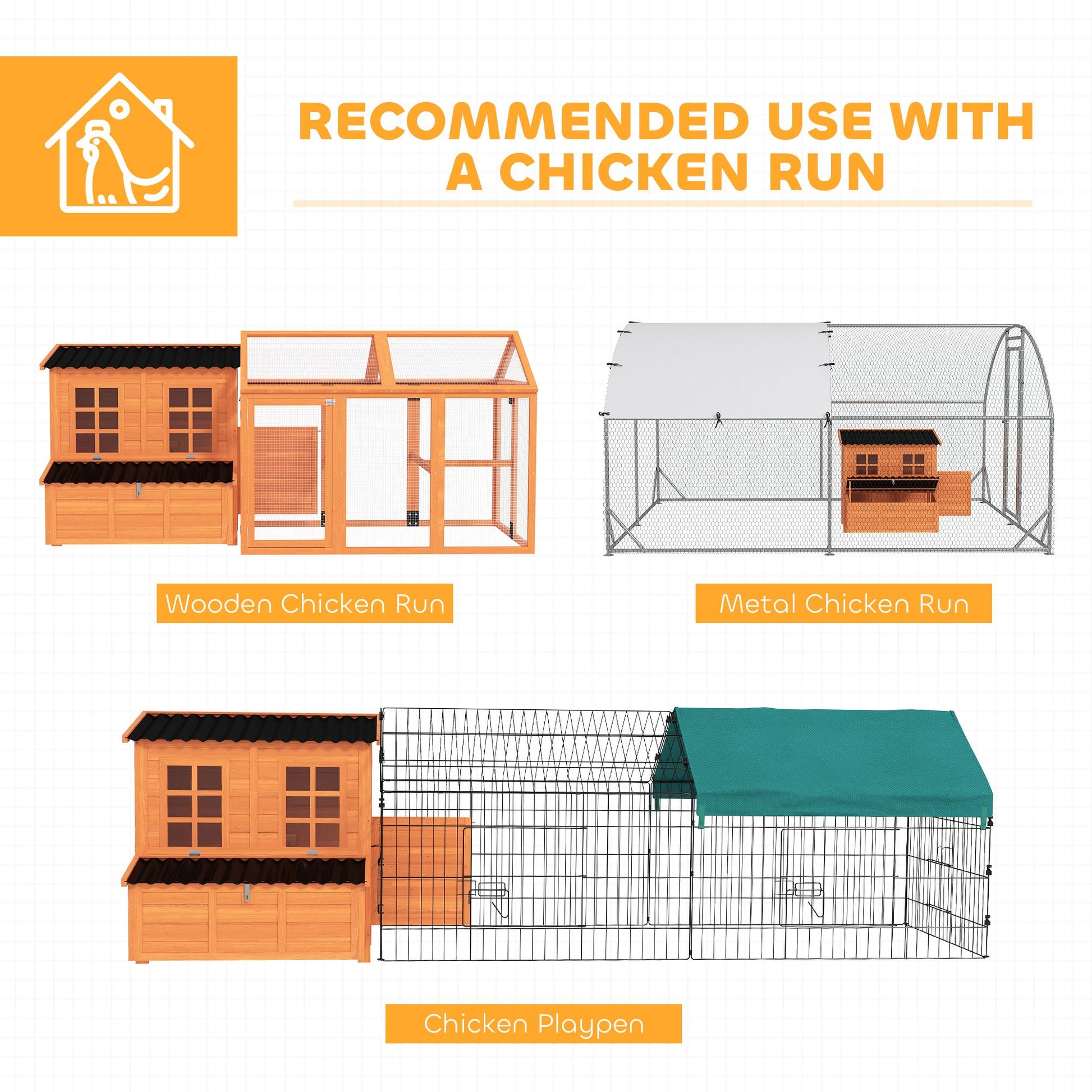 PawHut Wooden Chicken Coop with Nesting Box and Pull-Out Tray
