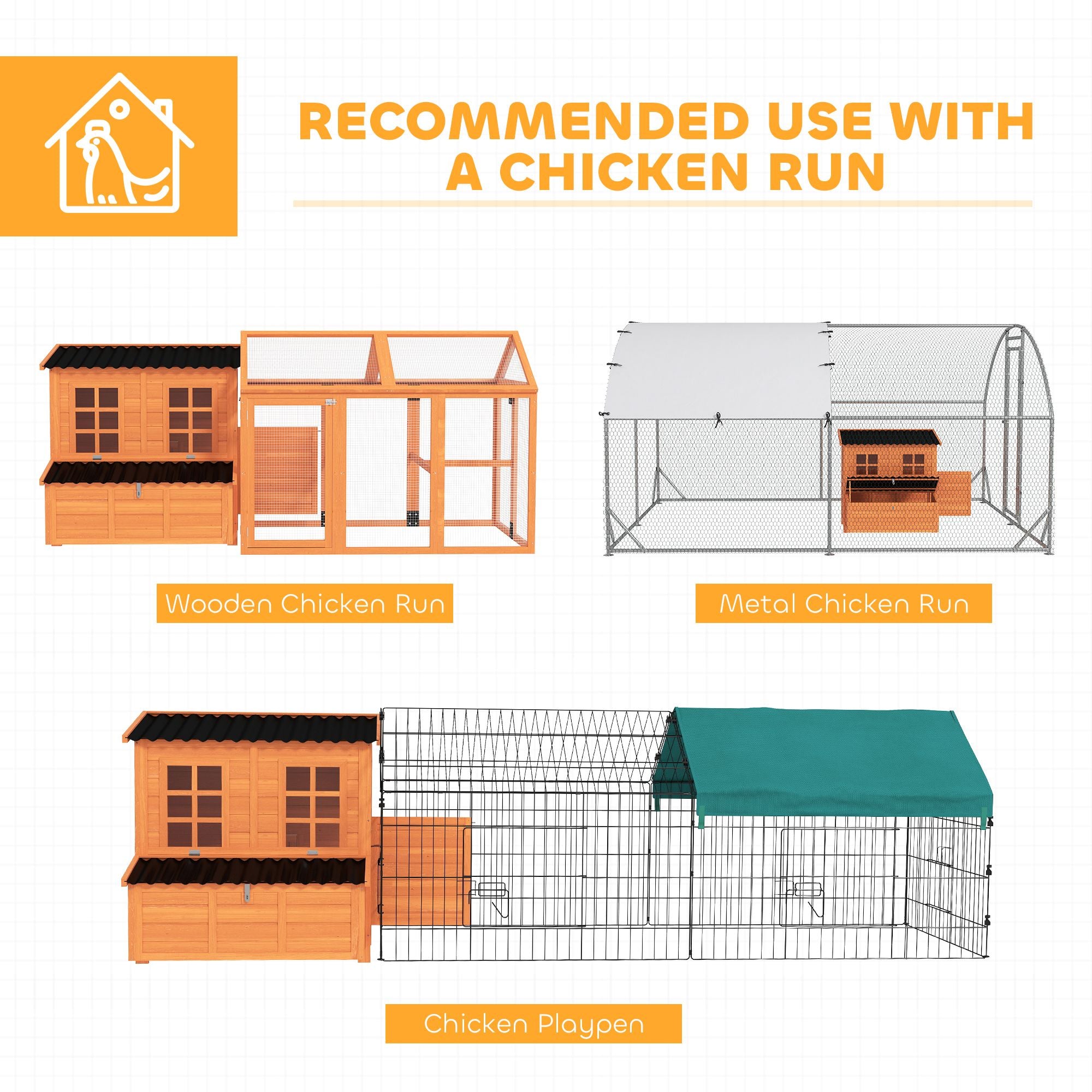 PawHut Wooden Chicken Coop with Nesting Box and Pull-Out Tray