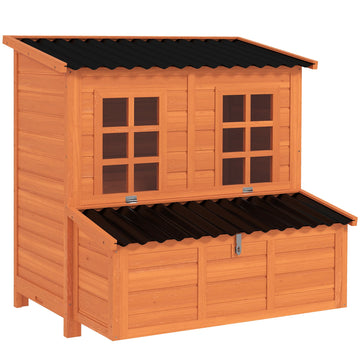 PawHut Wooden Chicken Coop with Nesting Box and Pull-Out Tray