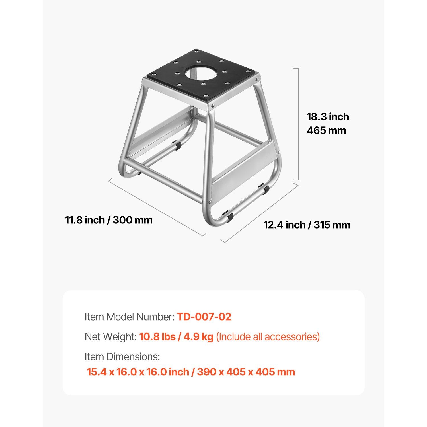 VEVOR Dirt Bike Stand, 1100 lb Capacity, Heavy-Duty Steel