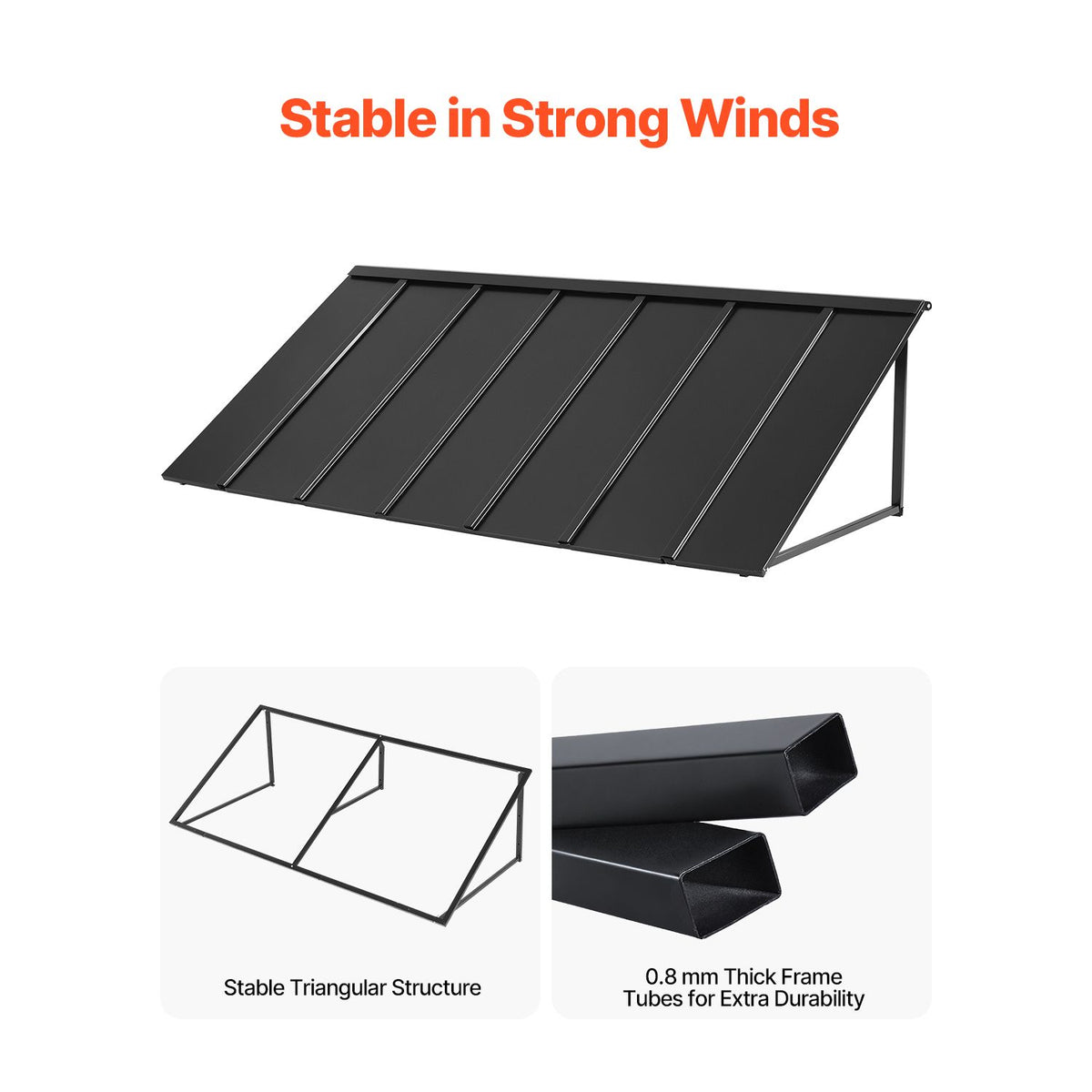 VEVOR 80 x 36 in Fixed Metal Door & Window Awning