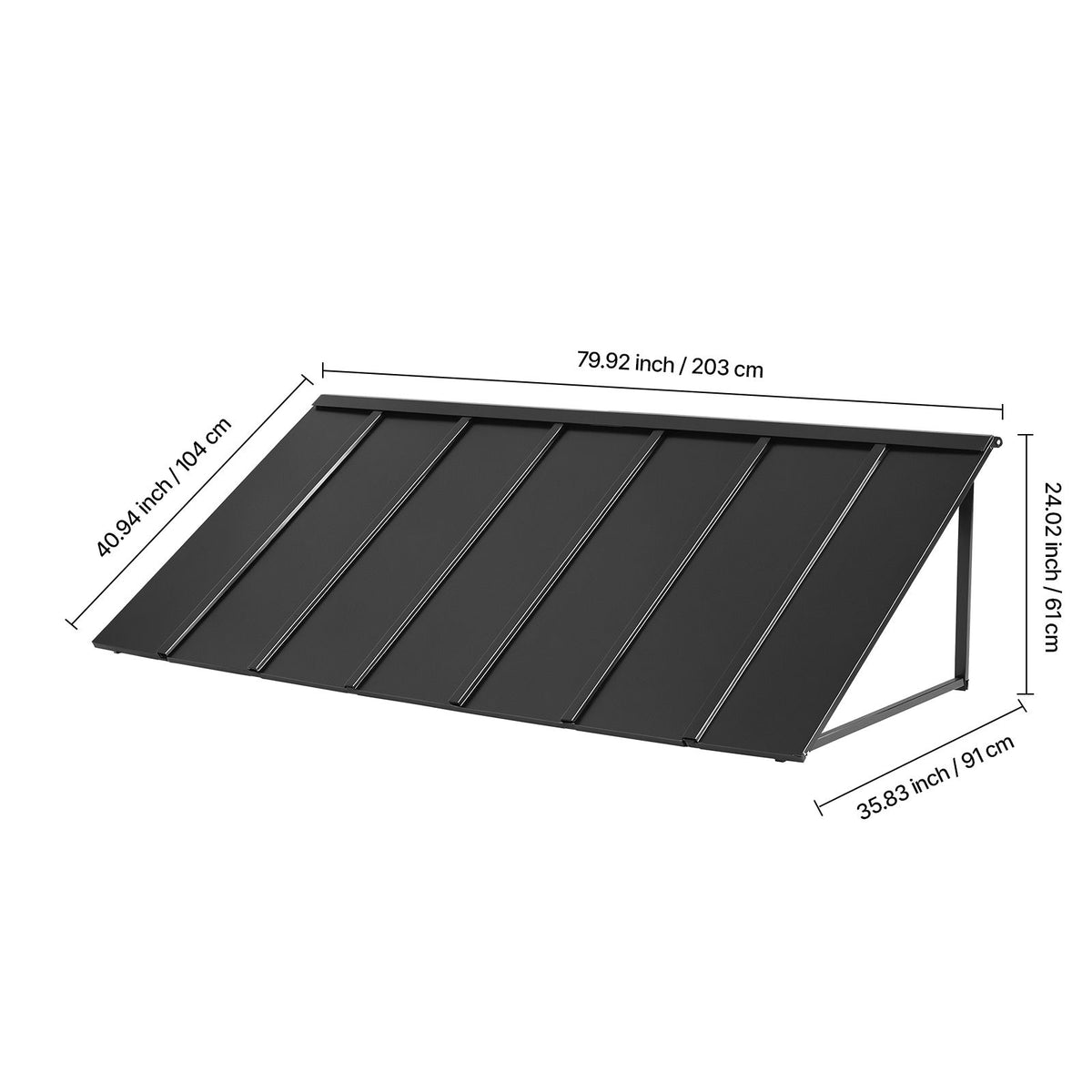 VEVOR 80 x 36 in Fixed Metal Door & Window Awning