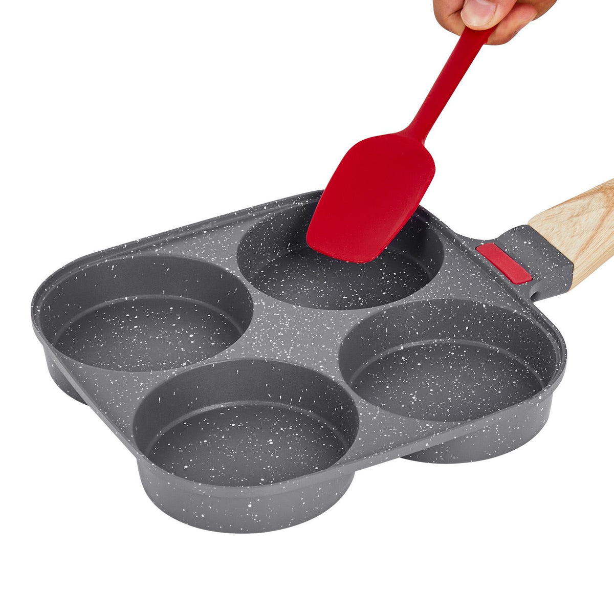 VEVOR 4-Cup Nonstick Egg Frying Pan, Aluminum