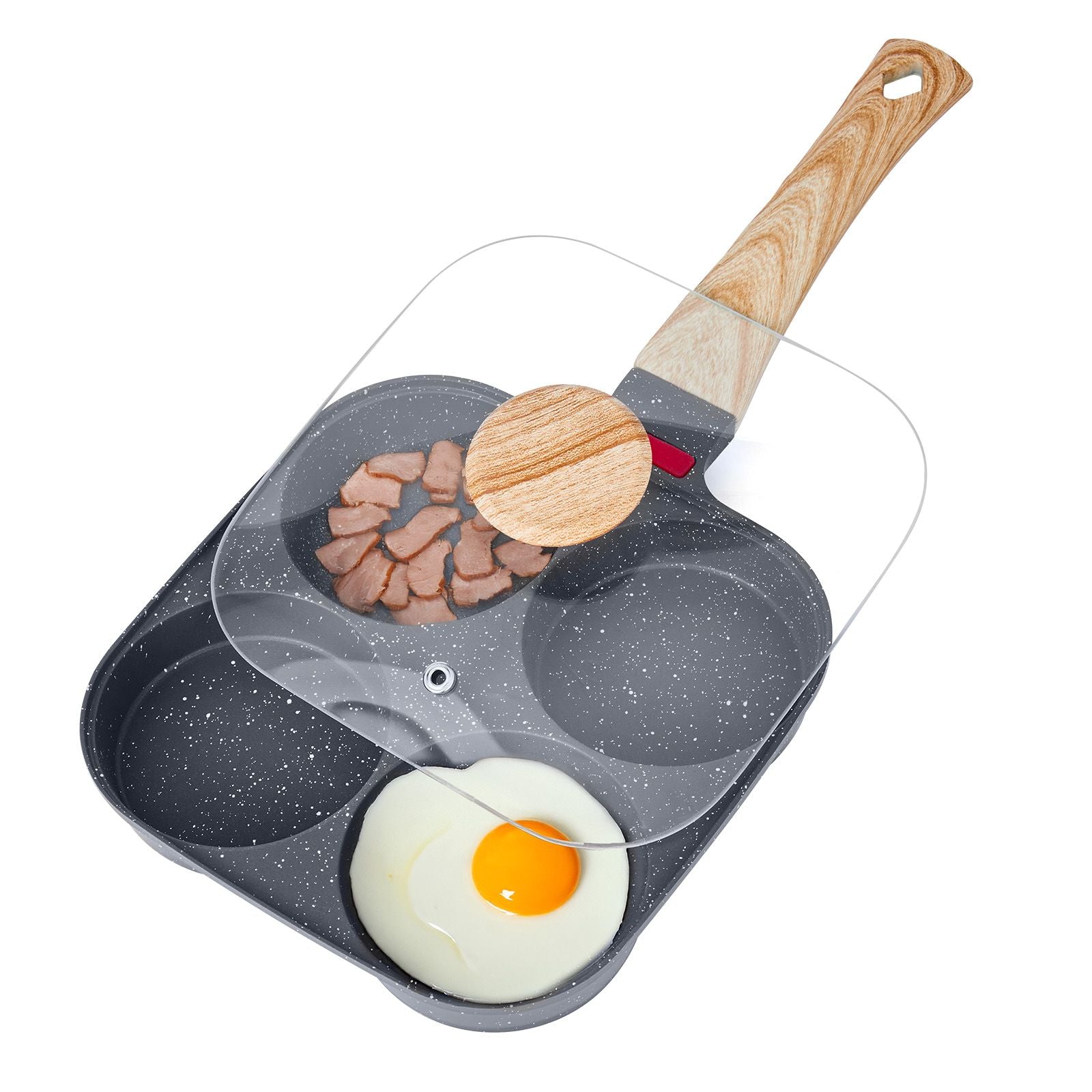 VEVOR 4-Cup Nonstick Egg Frying Pan, Aluminum