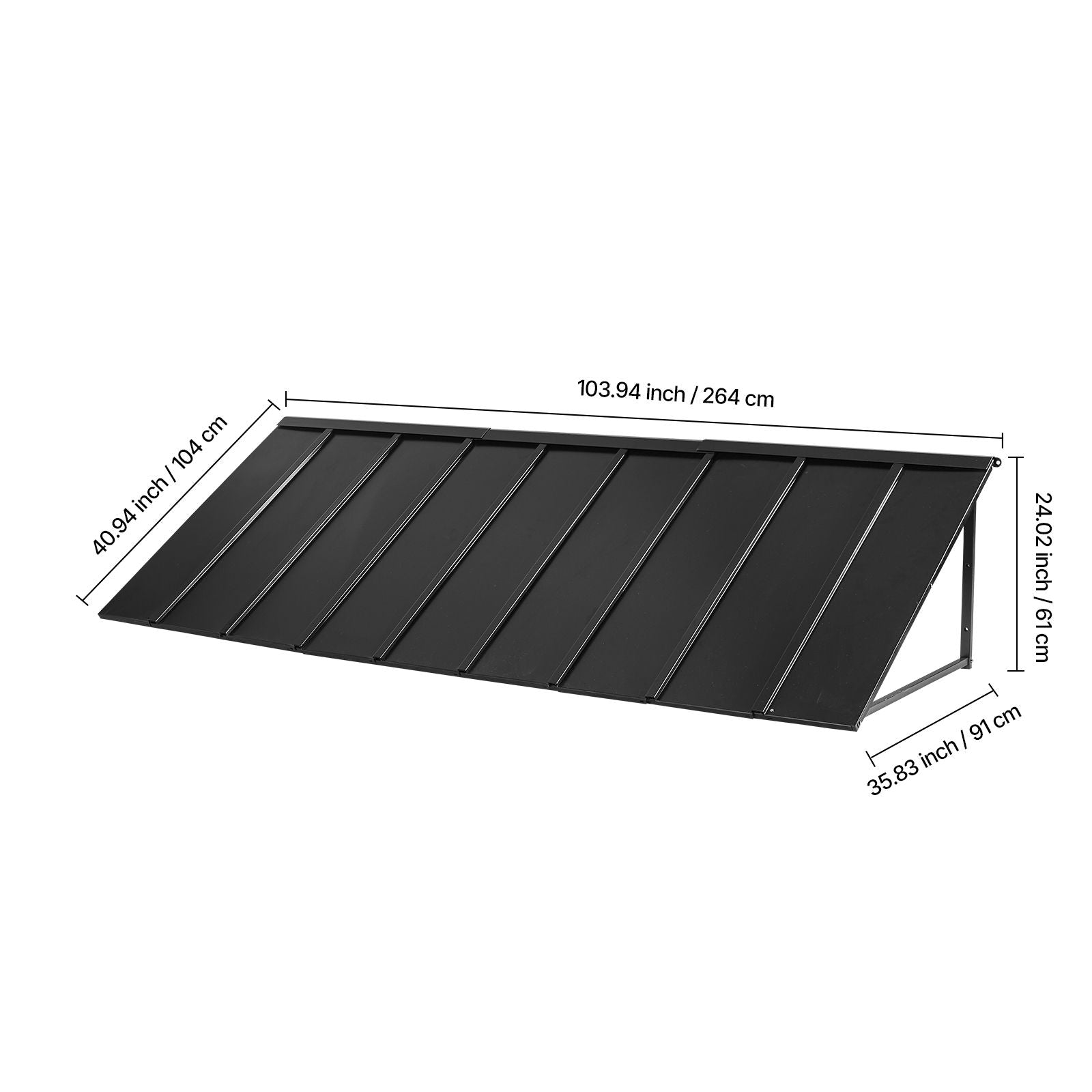 VEVOR 104 x 36 in Fixed Metal Door & Window Awning