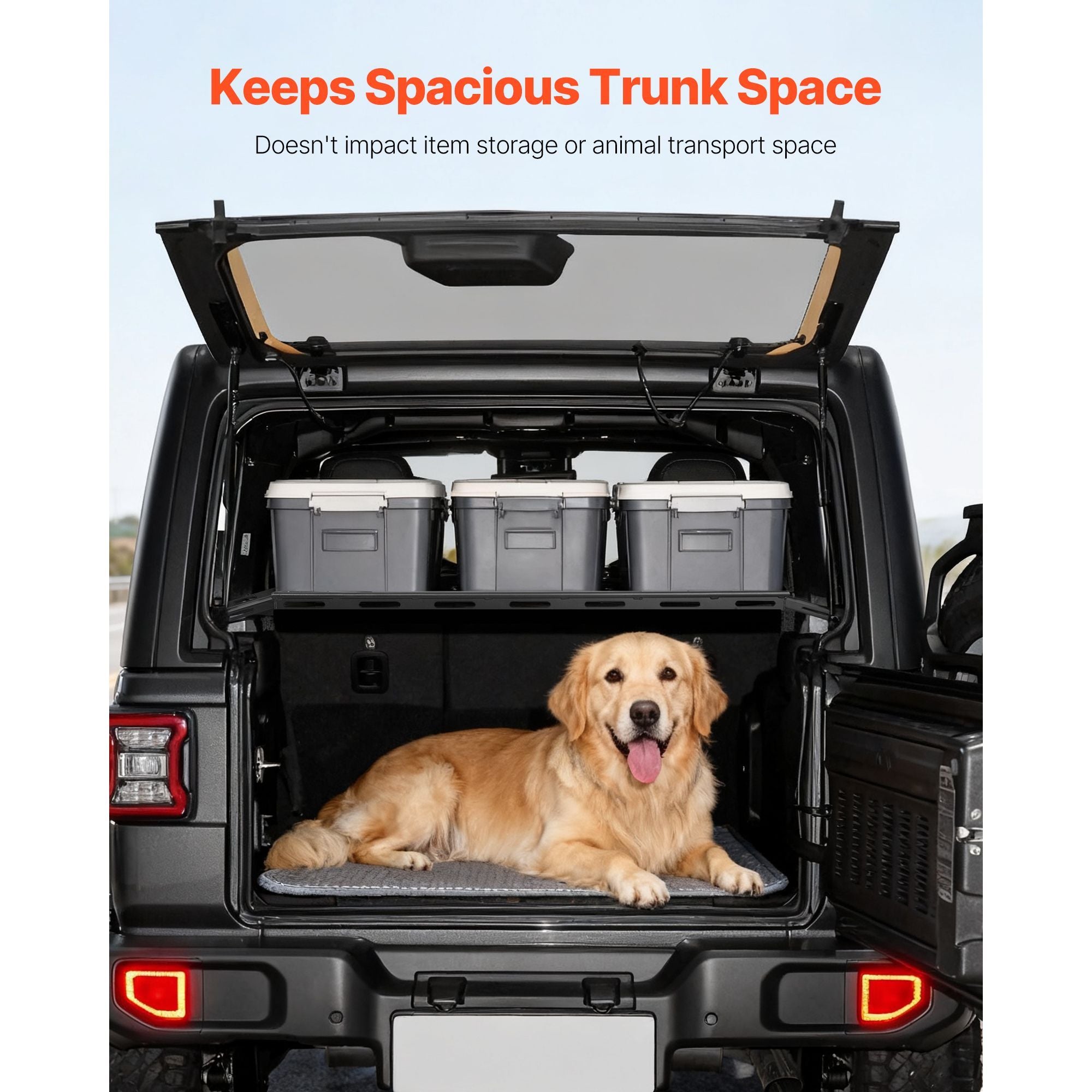 VEVOR Rear Trunk Cargo Rack for 2007-2024 Jeep Wrangler JK